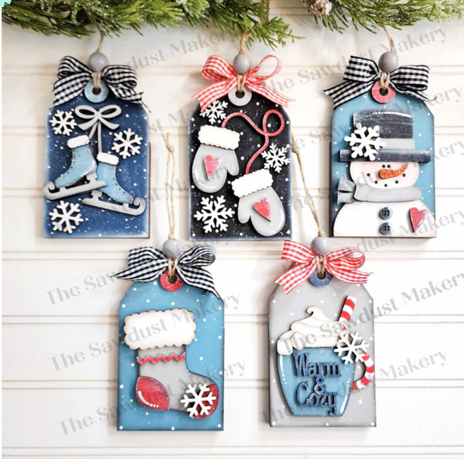 Holiday Gift Tag Ornaments- Paint Party
