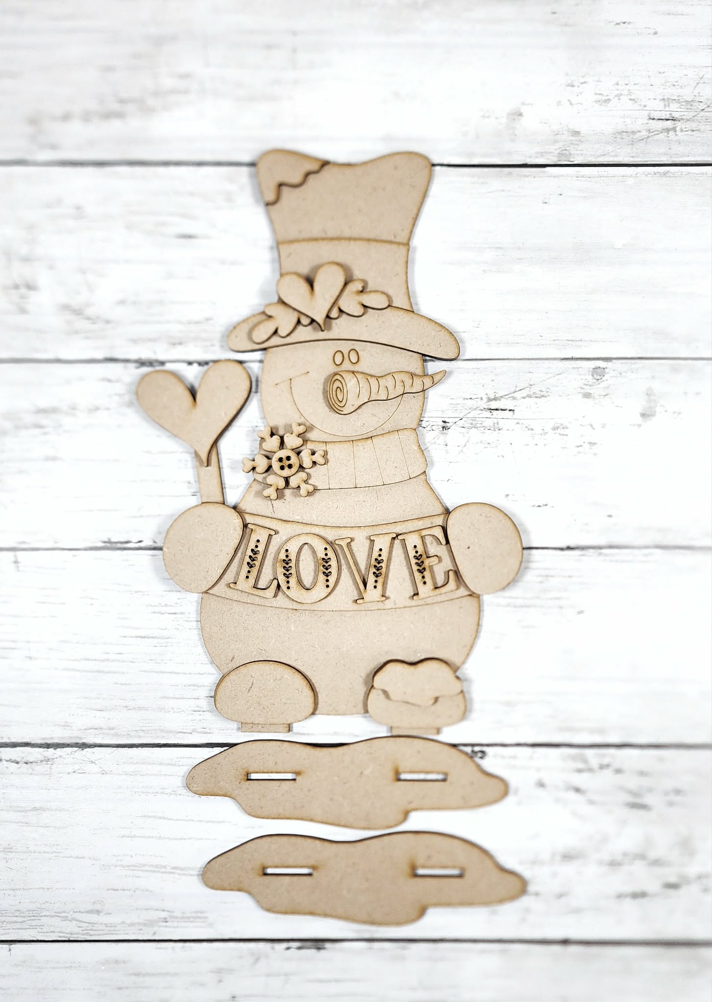 Valentine Snowman Love Shelf Sitter- DIY Blank