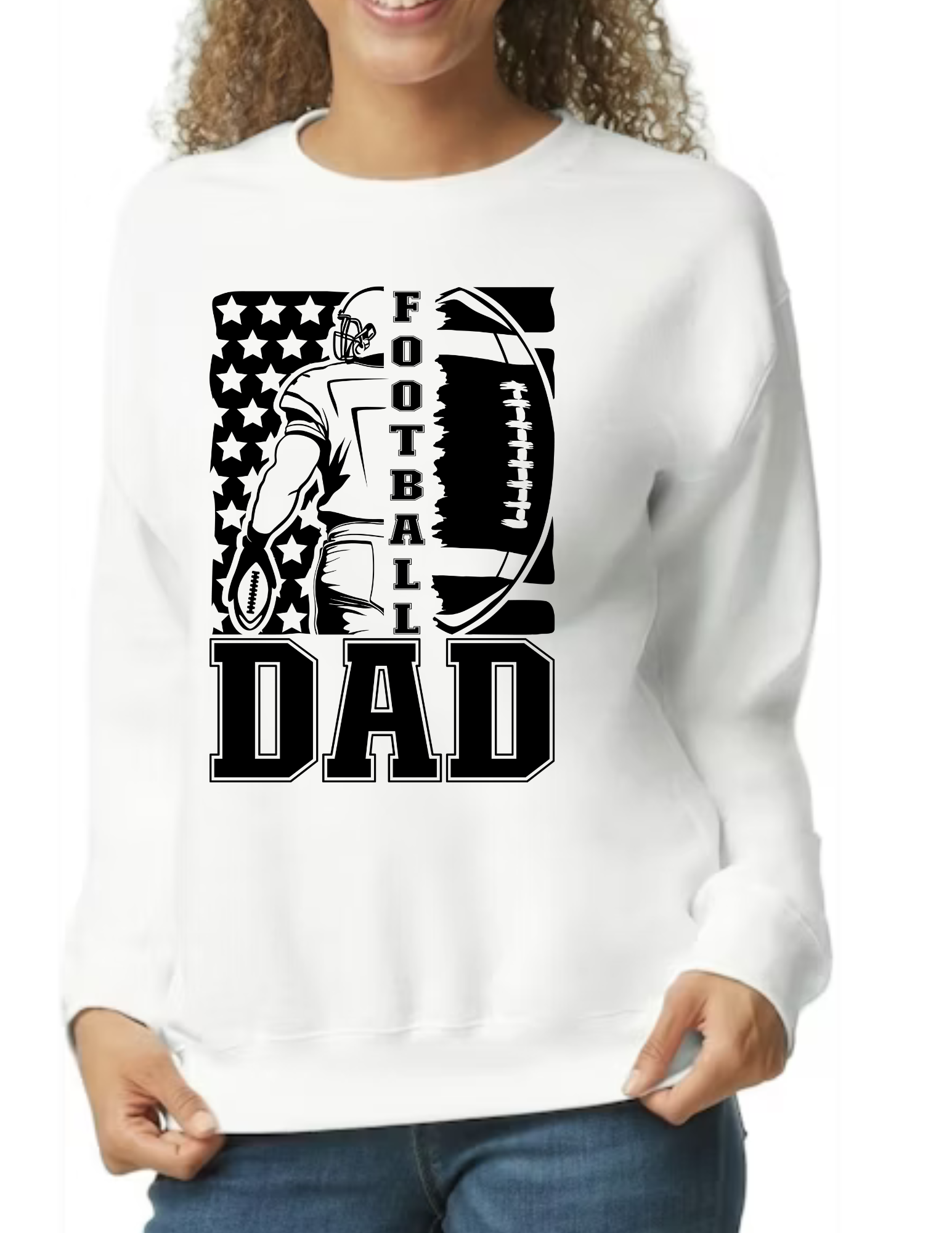 Football Dad Flag- White (CUSTOMIZED NAME ON BACK)