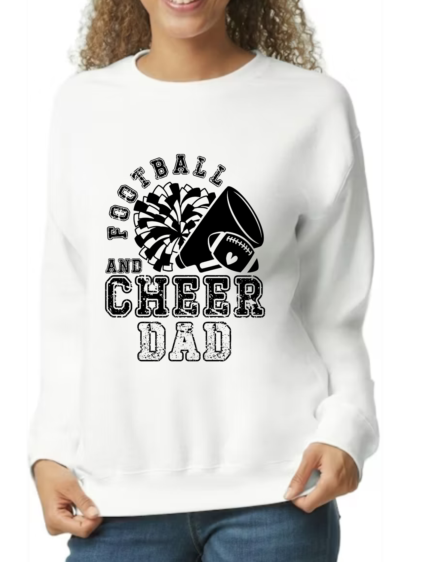 Football & Cheer Dad Throwback, Black- White