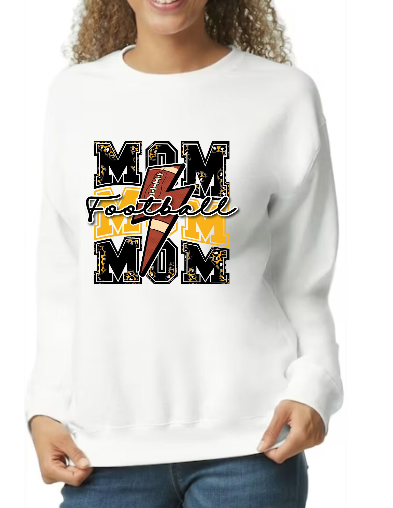 Football Mom Bolt Ball- White