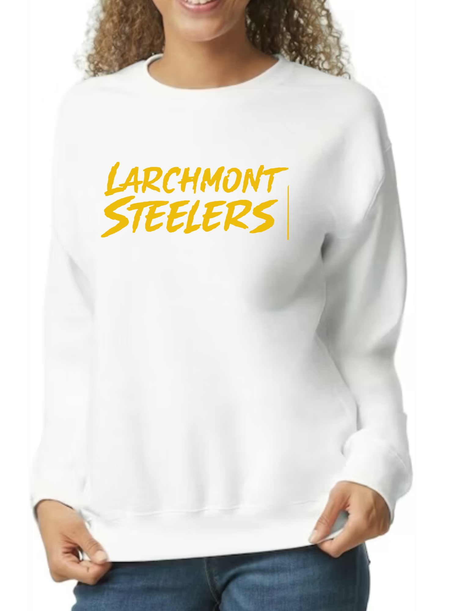 Larchmont Steelers Gold Font- White