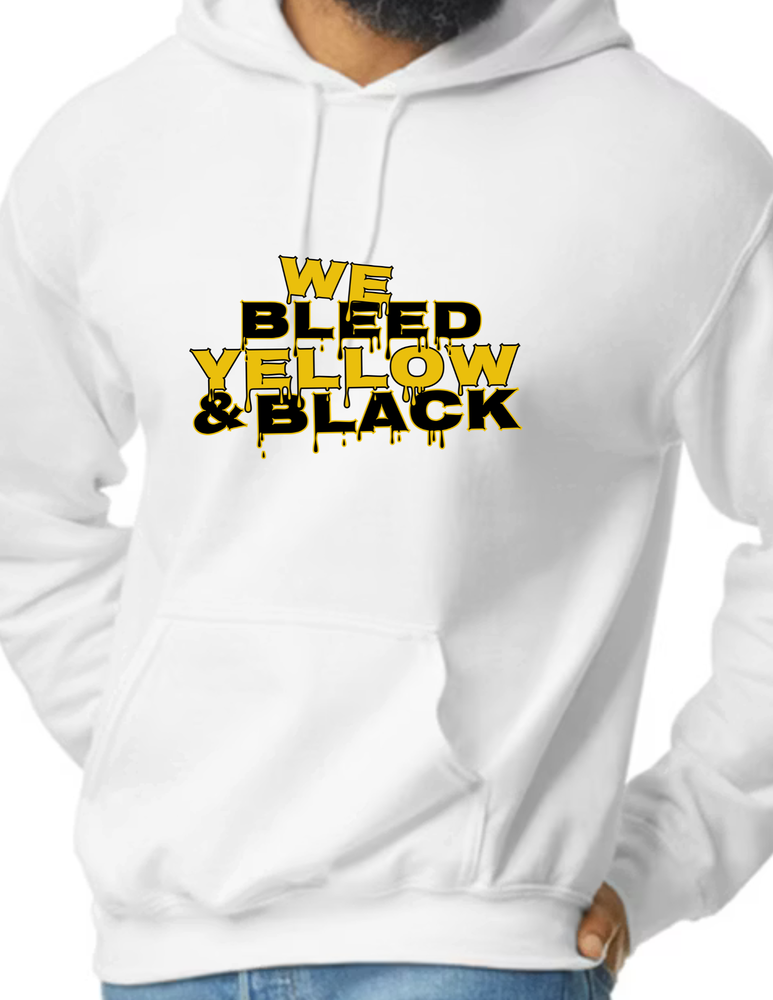 We Bleed Yellow & Black- White