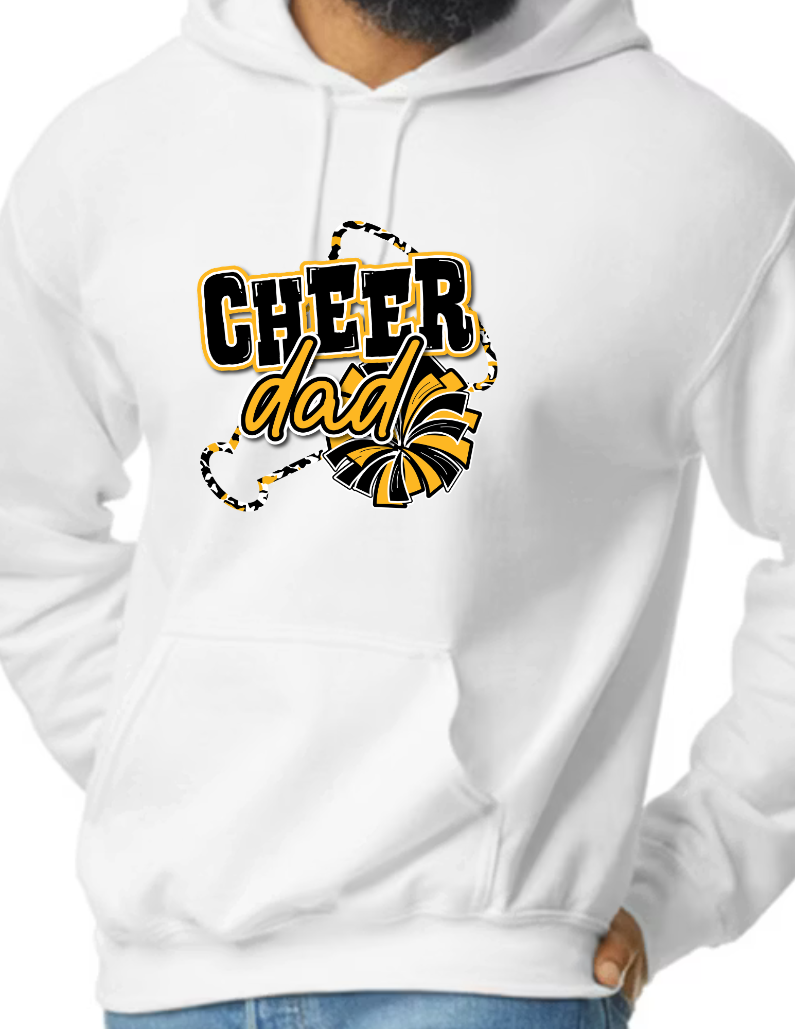 Cheer Dad Megaphone- White (CUSTOMIZED NAME ON BACK)