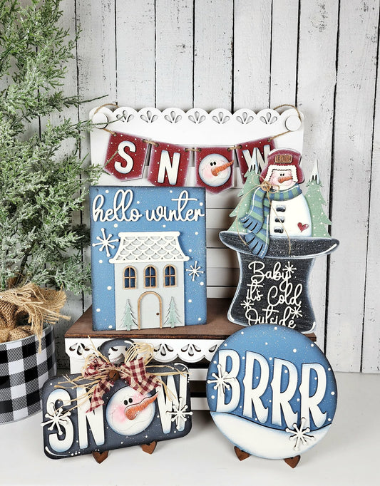 Winter Snowman Decor Set- Paint Party Kit