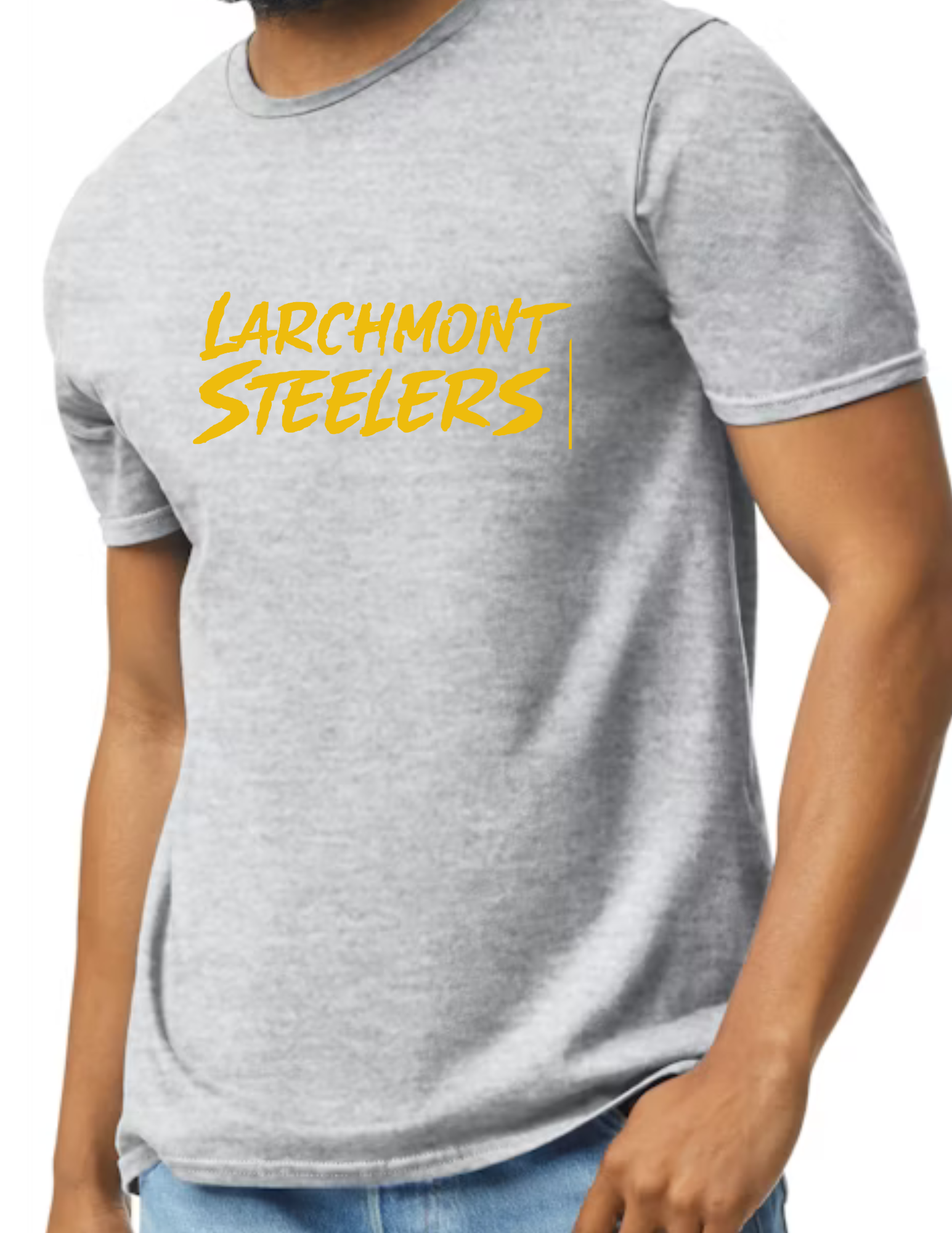 Larchmont Steelers Gold Font- Light Grey