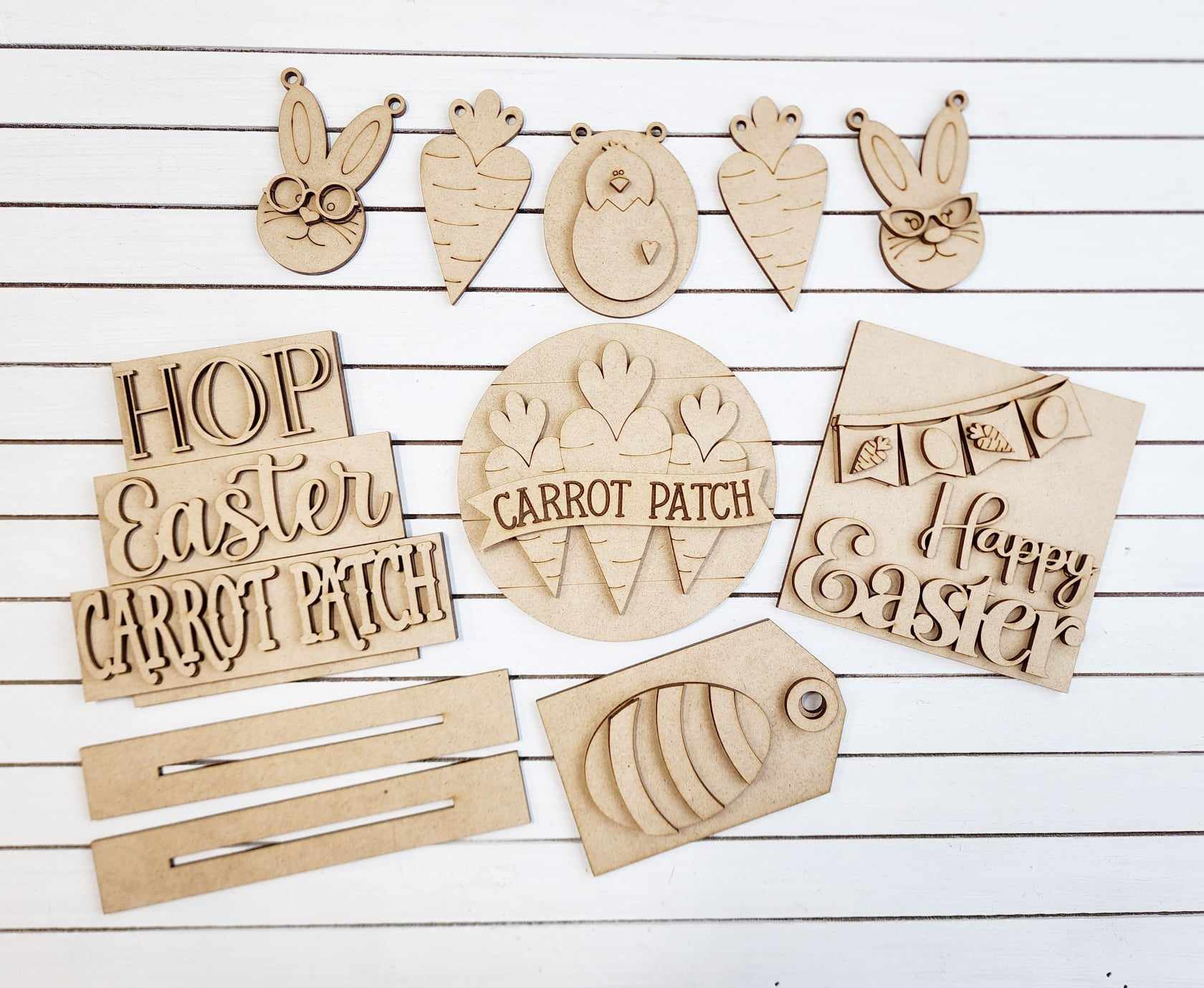 Happy Easter Tiered Tray Decor Set- DIY Blank