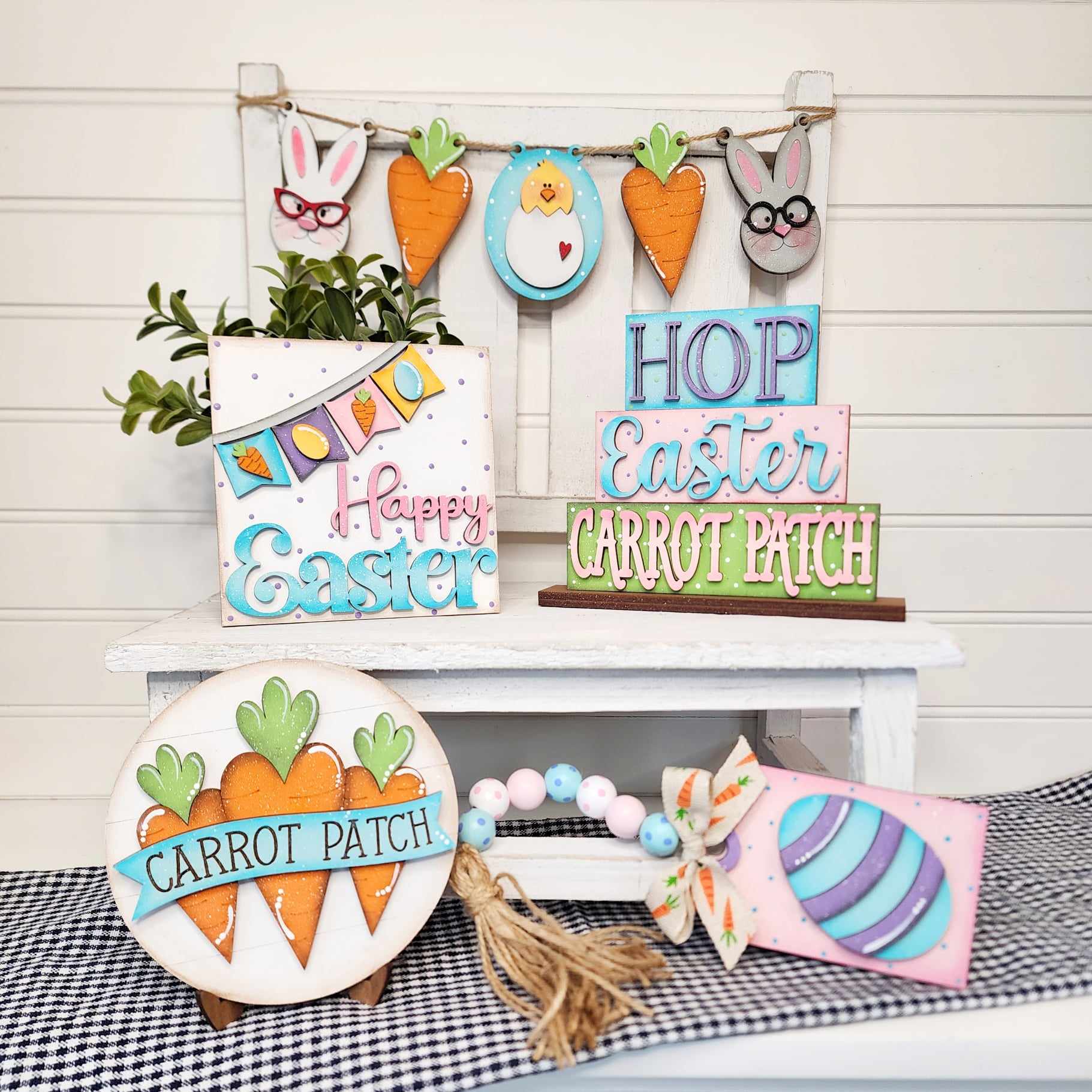Happy Easter Tiered Tray Decor Set