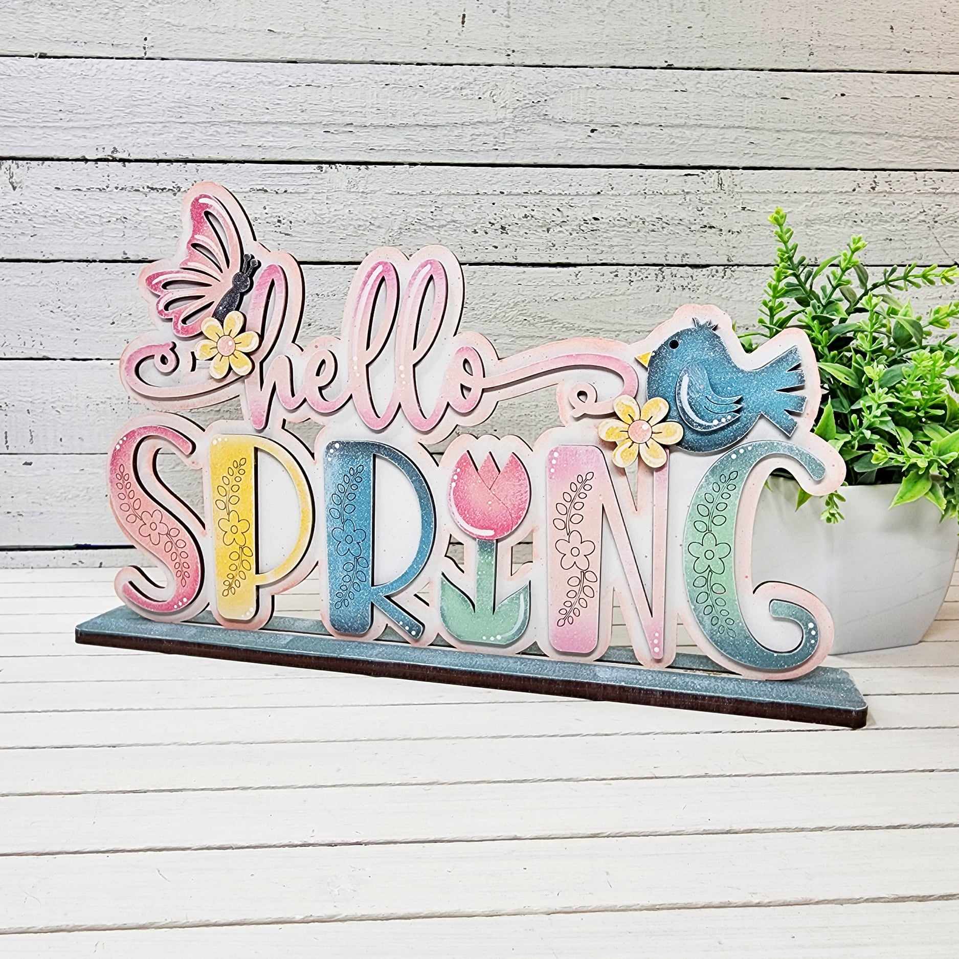 Hello Spring Shelf Sitter