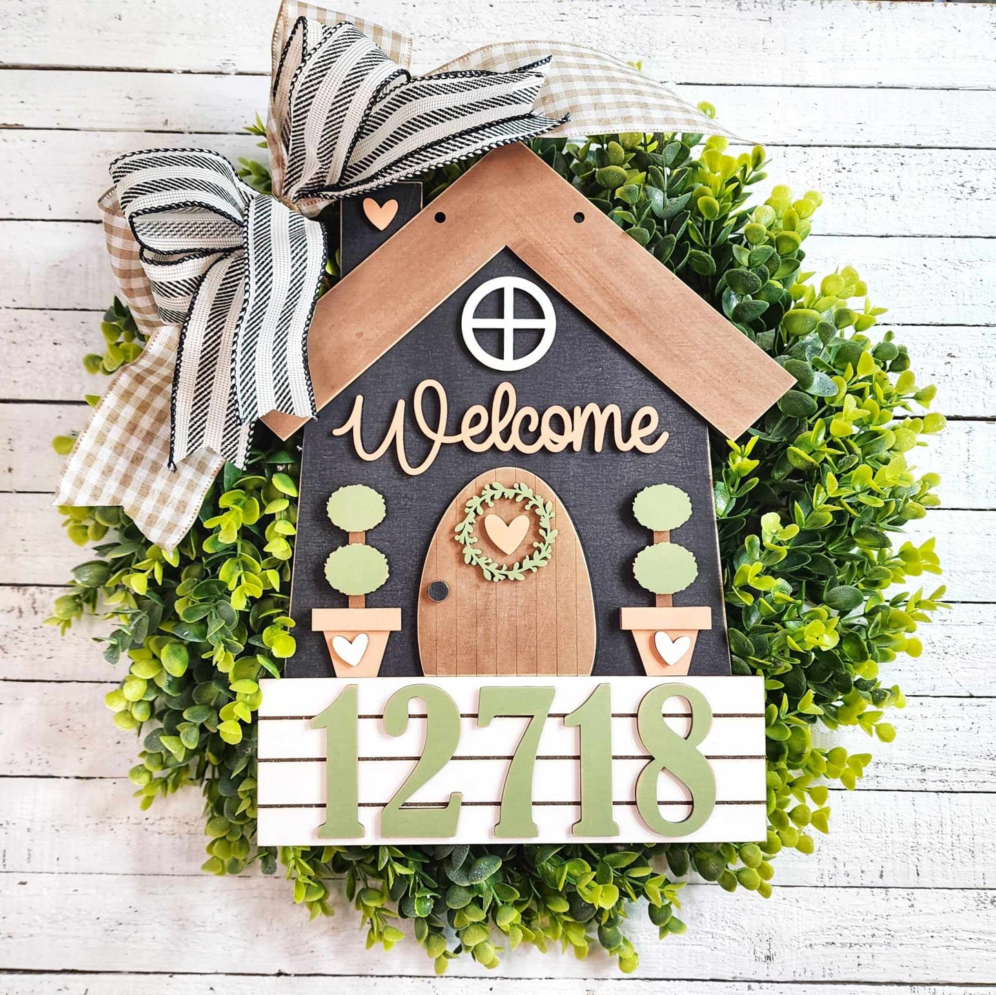 Welcome Home House Number Hanger OR Shelf Sitter