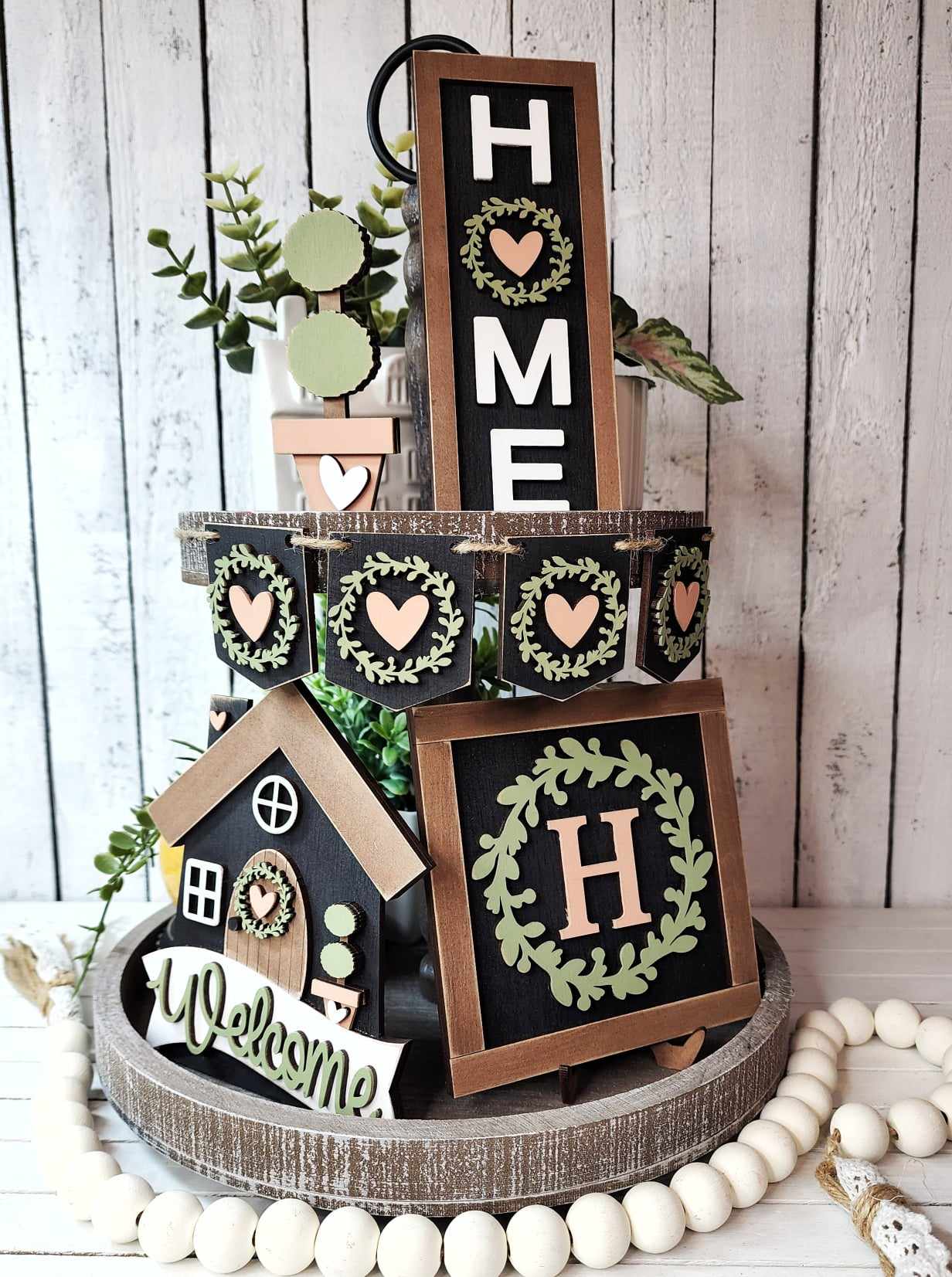Home Tiered Tray Decor Set