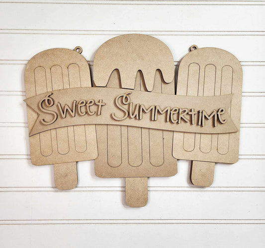 Sweet Summertime Popsicle Hanger- DIY Blank