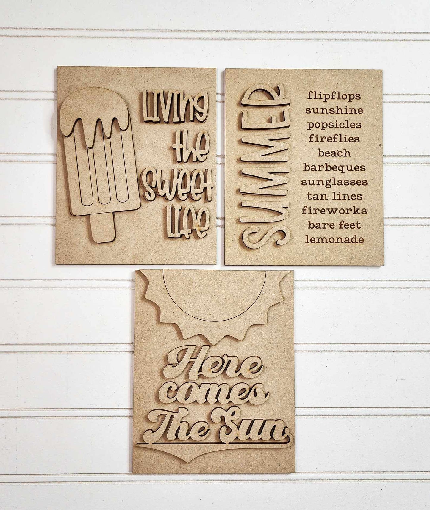 Sweet Summertime Sign Trio with Stands OR Frames
