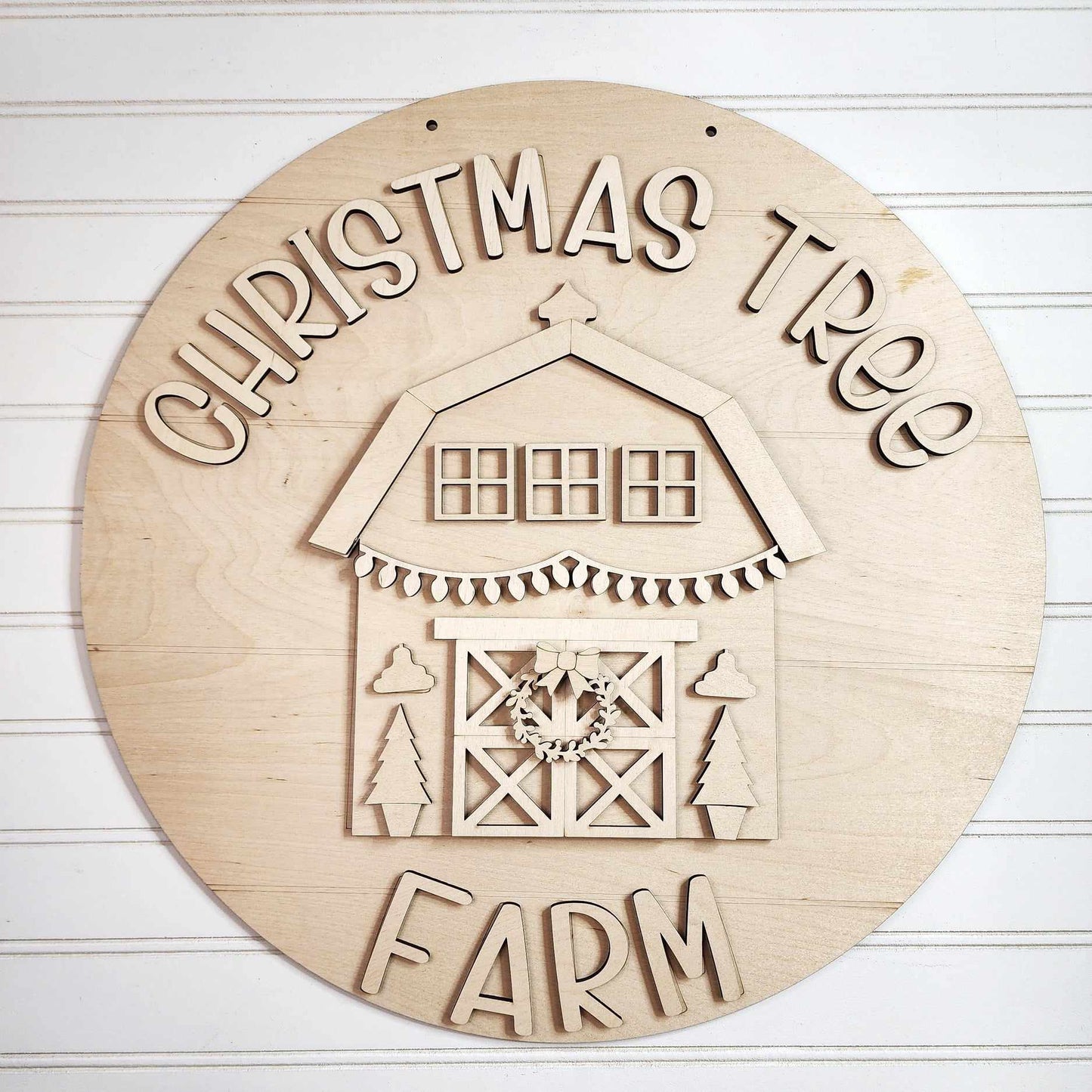 Country Christmas Tree Farm Round- Paint Party Kit