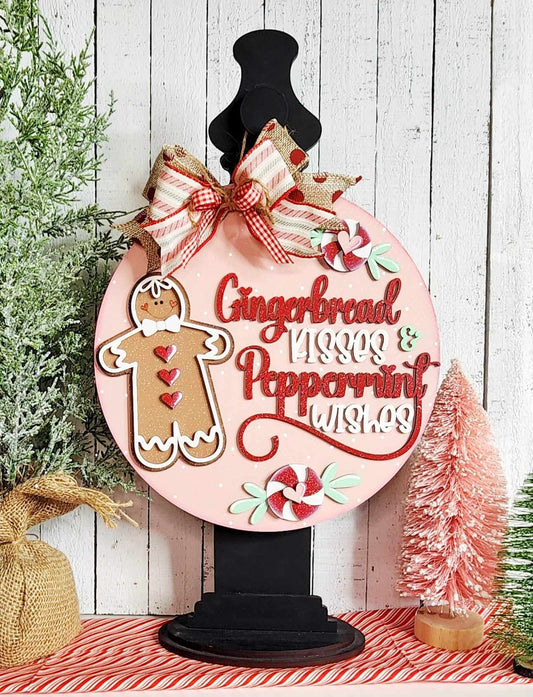 Gingerbread Kisses & Peppermint Wishes Hanger- Paint Party Kit