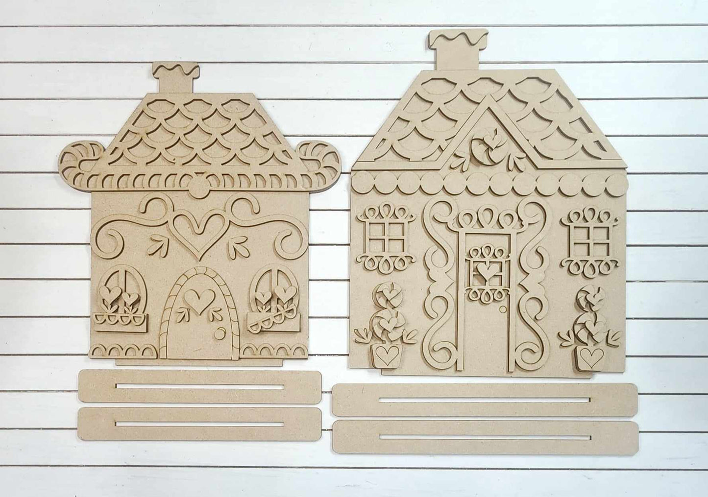 Gingerbread Houses Mantle Sitters - Paint Party