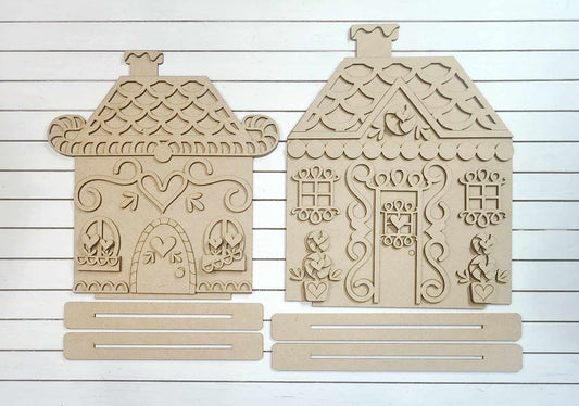 Gingerbread Houses Mantle Sitters- DIY Blank