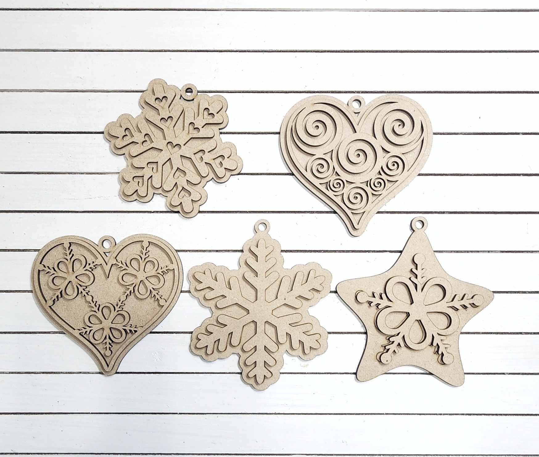 Gingerbread Snowflake Ornaments- DIY Blank