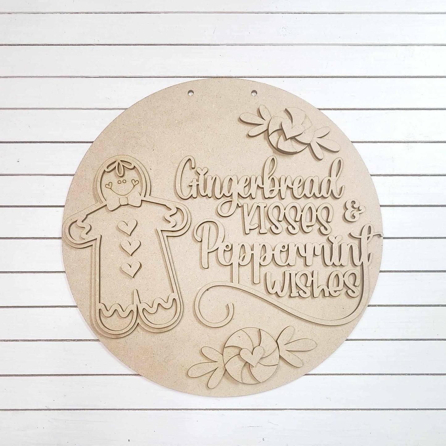 Gingerbread Kisses & Peppermint Wishes Hanger- Paint Party Kit