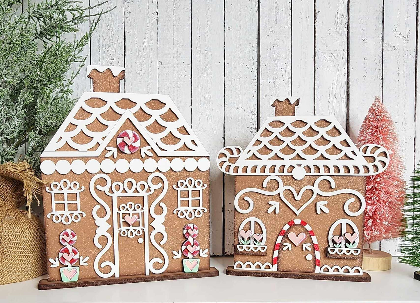 Gingerbread Houses Mantle Sitters - Paint Party
