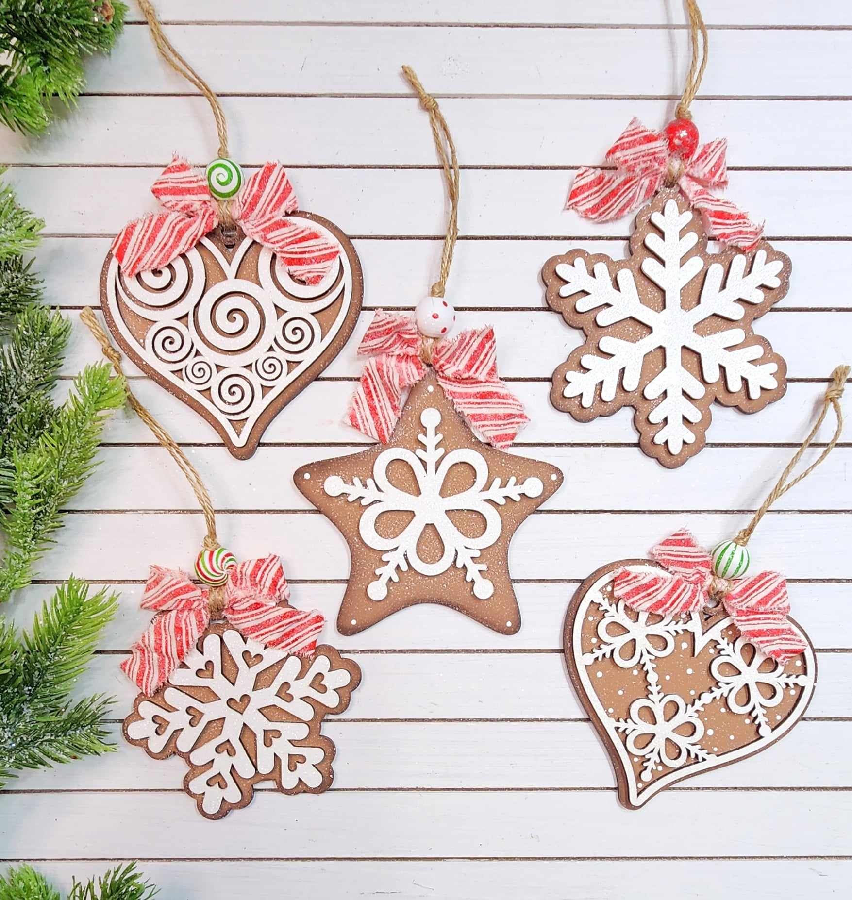 Gingerbread Snowflake Ornaments