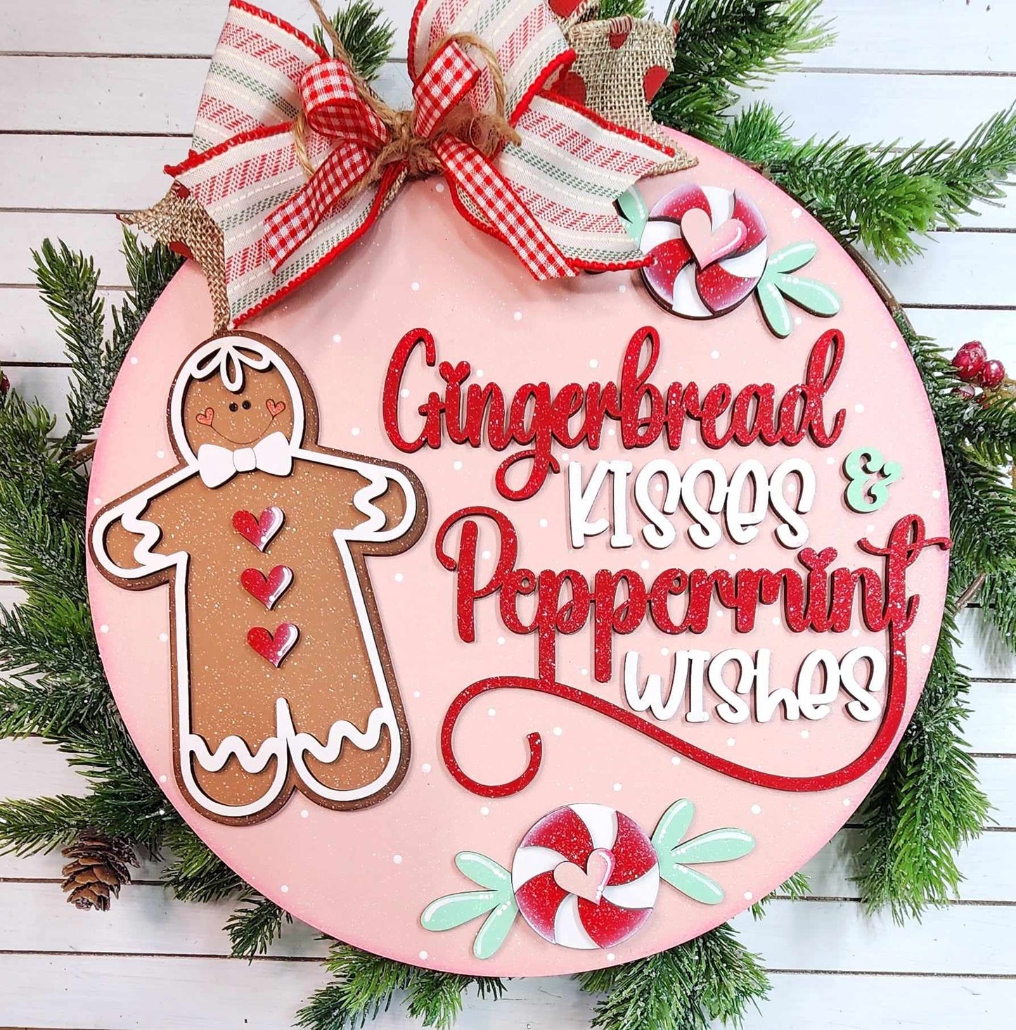 Gingerbread Kisses & Peppermint Wishes Hanger- Paint Party Kit
