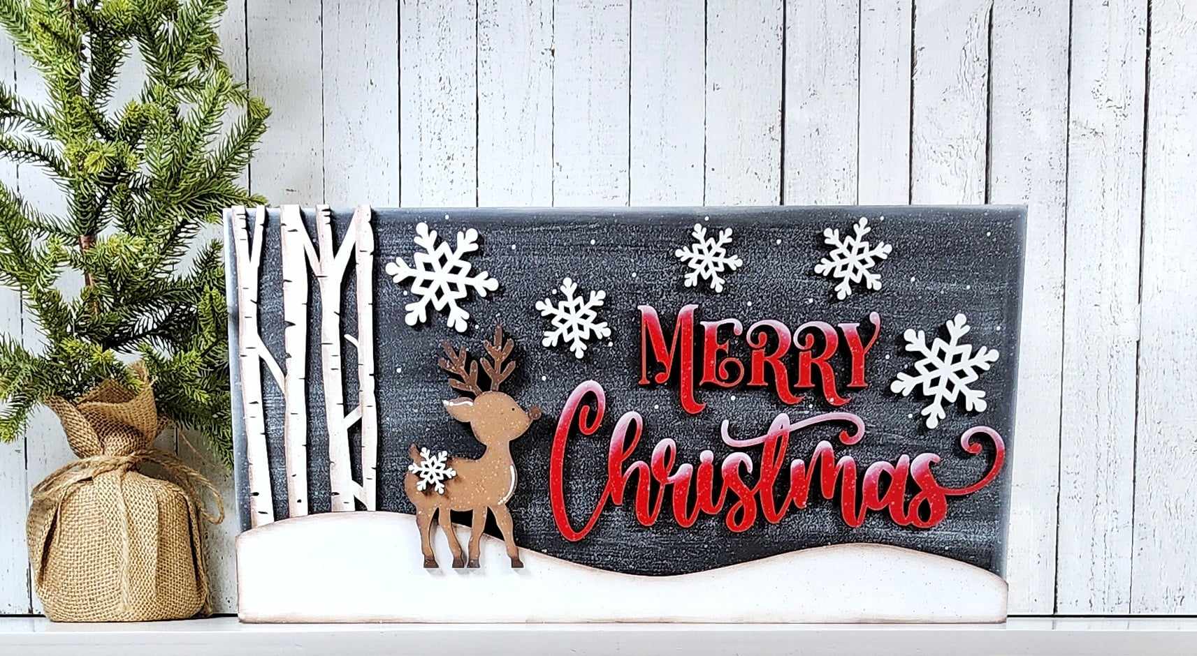 Oh Deer Christmas Mantle Sign