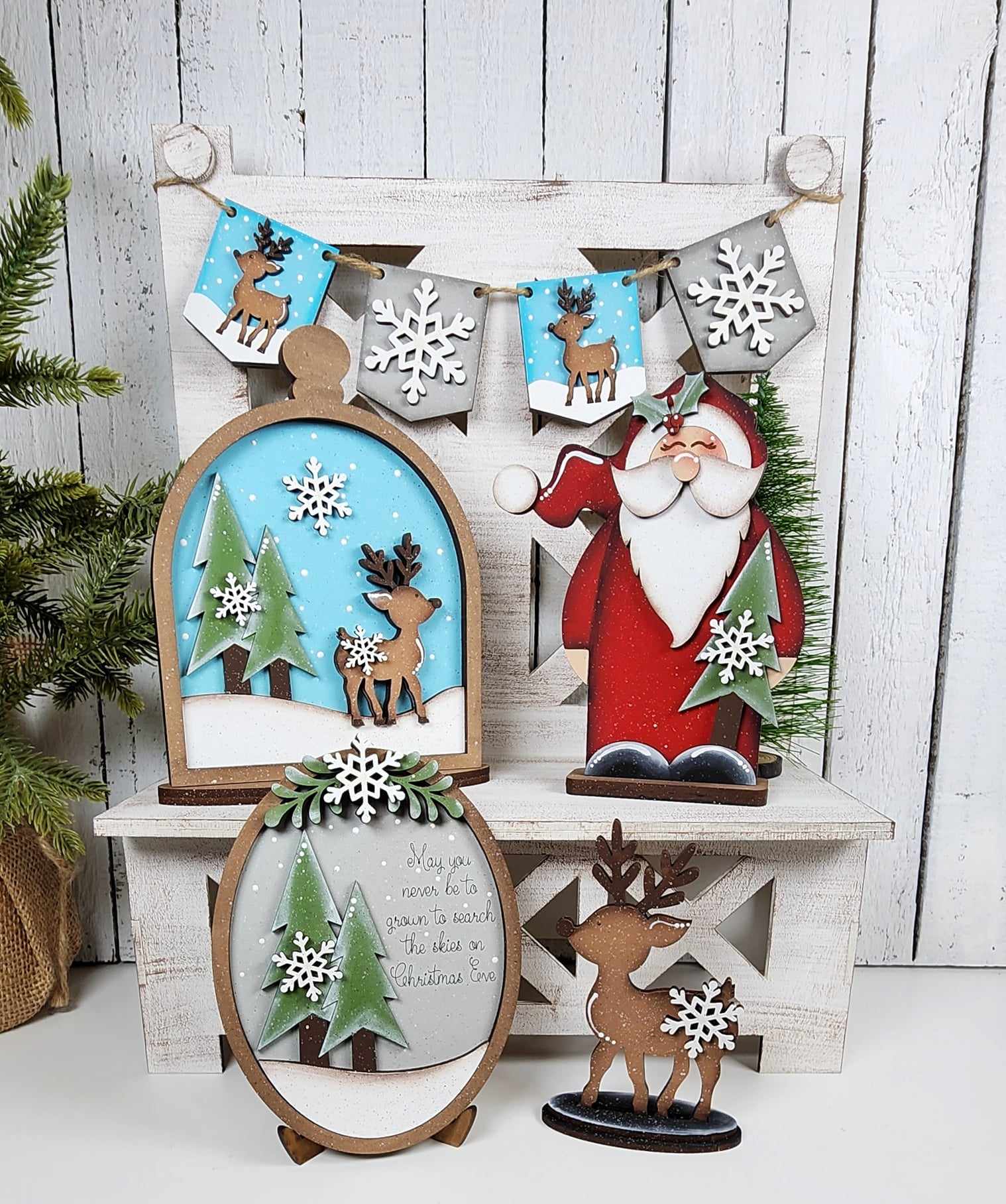Oh Deer Christmas Tiered Tray Decor Set