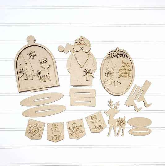 Oh Deer Christmas Tiered Tray Decor Set- DIY Blank