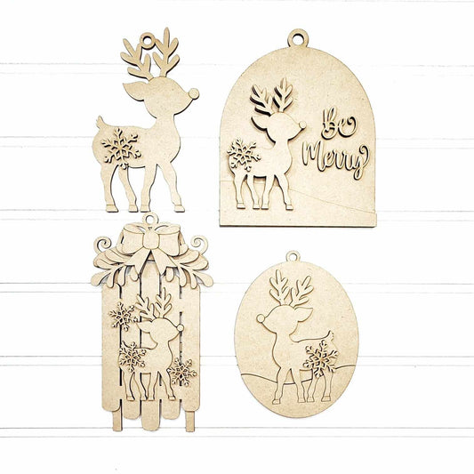Oh Deer Christmas Ornament Set- DIY Blank