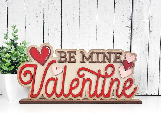 Be My Valentine Word Art Shelf Sitter