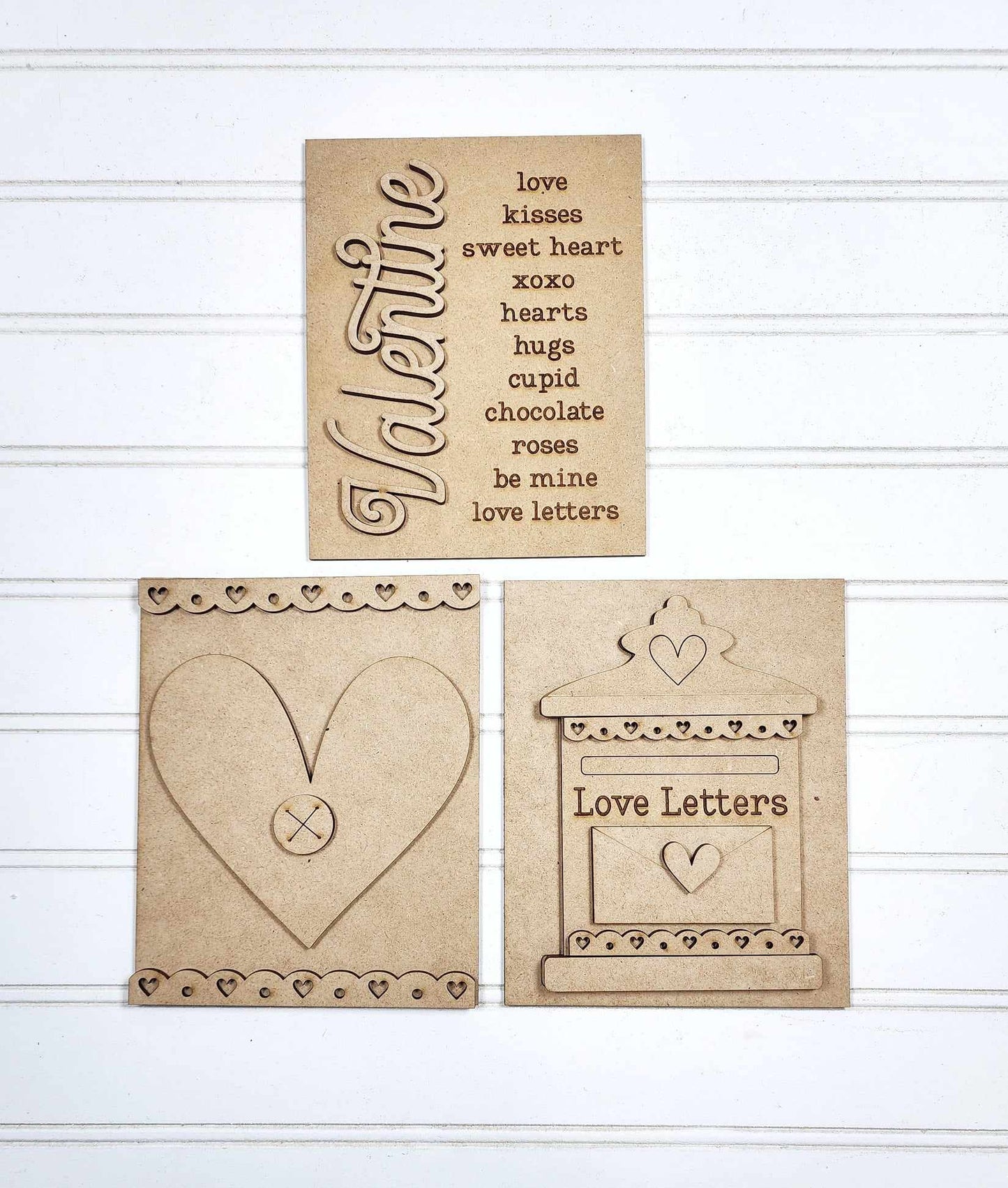 Be My Valentine Sign Trio with Stands OR Frames- Paint Party Kit