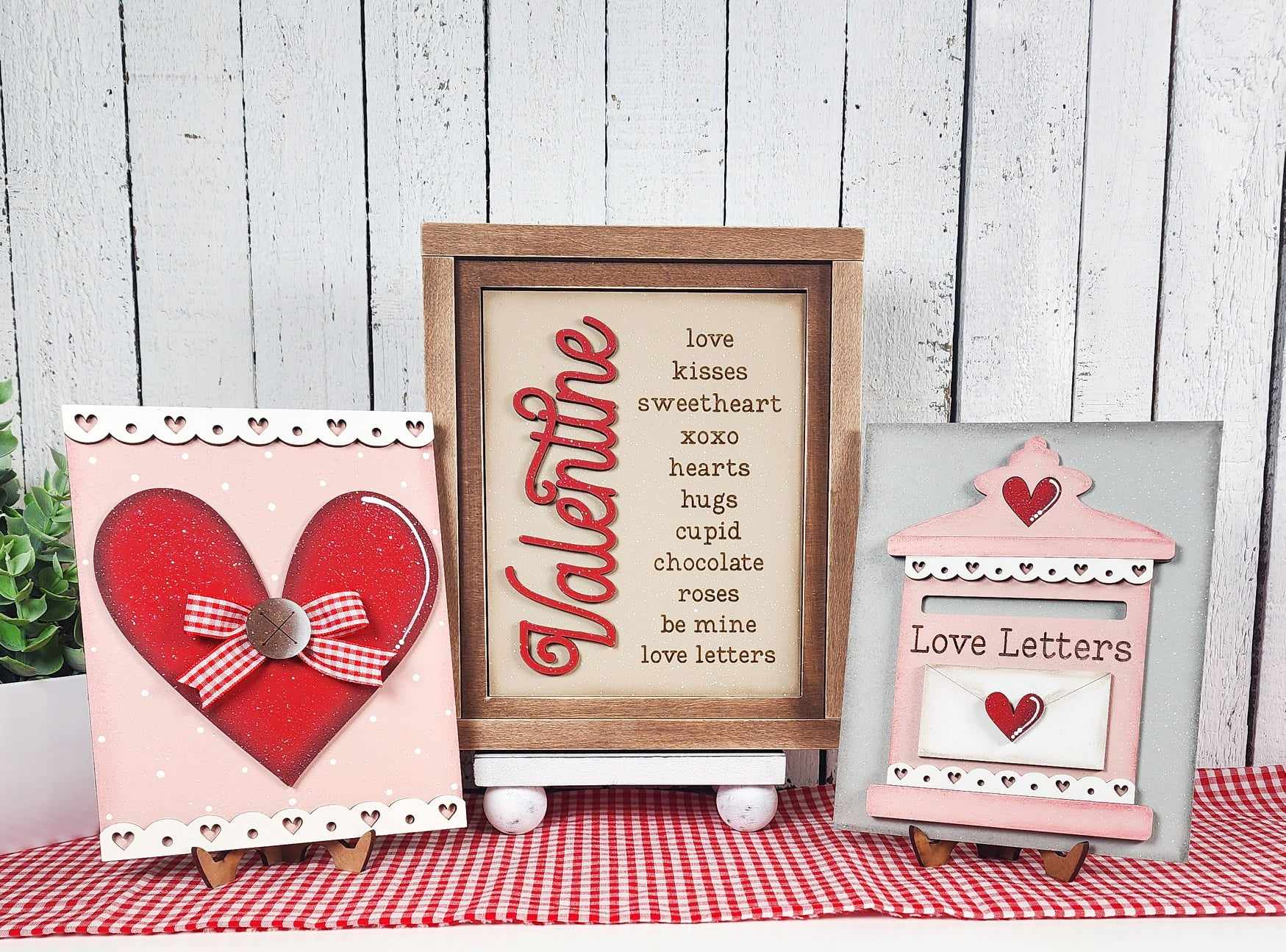 Be My Valentine Sign Trio with Stands OR Frames- Paint Party Kit