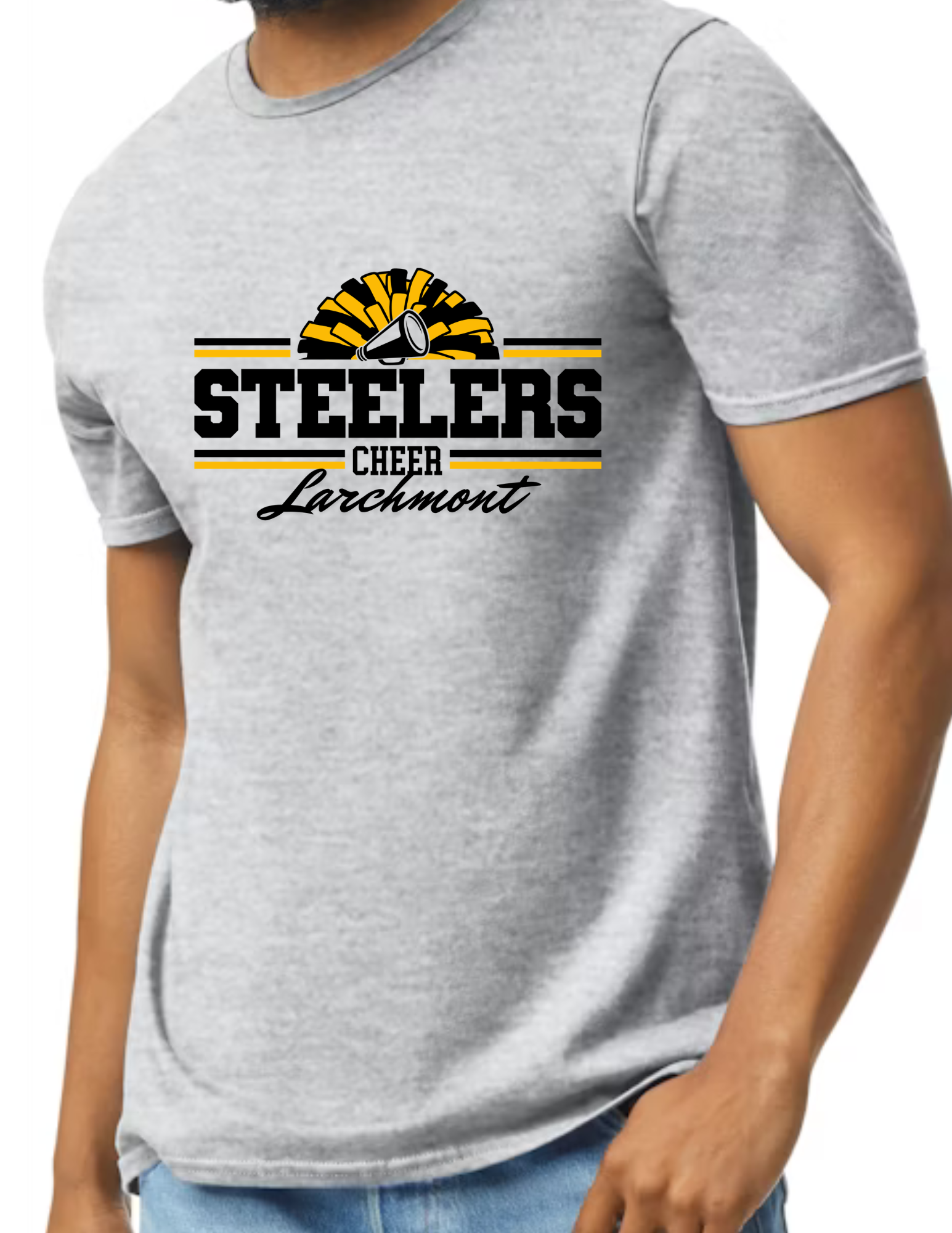 Larchmont Steelers Cheer- Light Grey