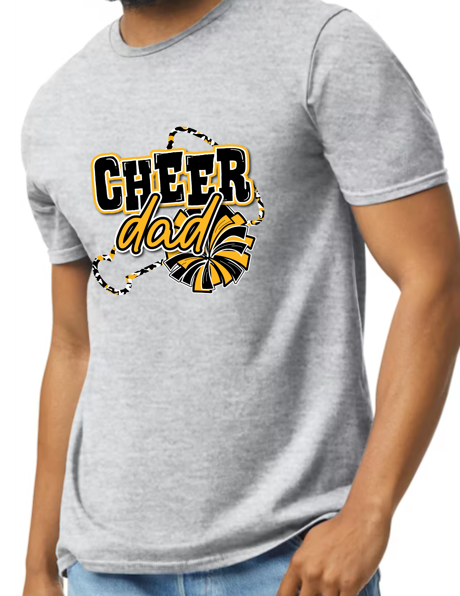 Cheer Dad Megaphone- Light Grey (CUSTOMIZED NAME ON BACK)