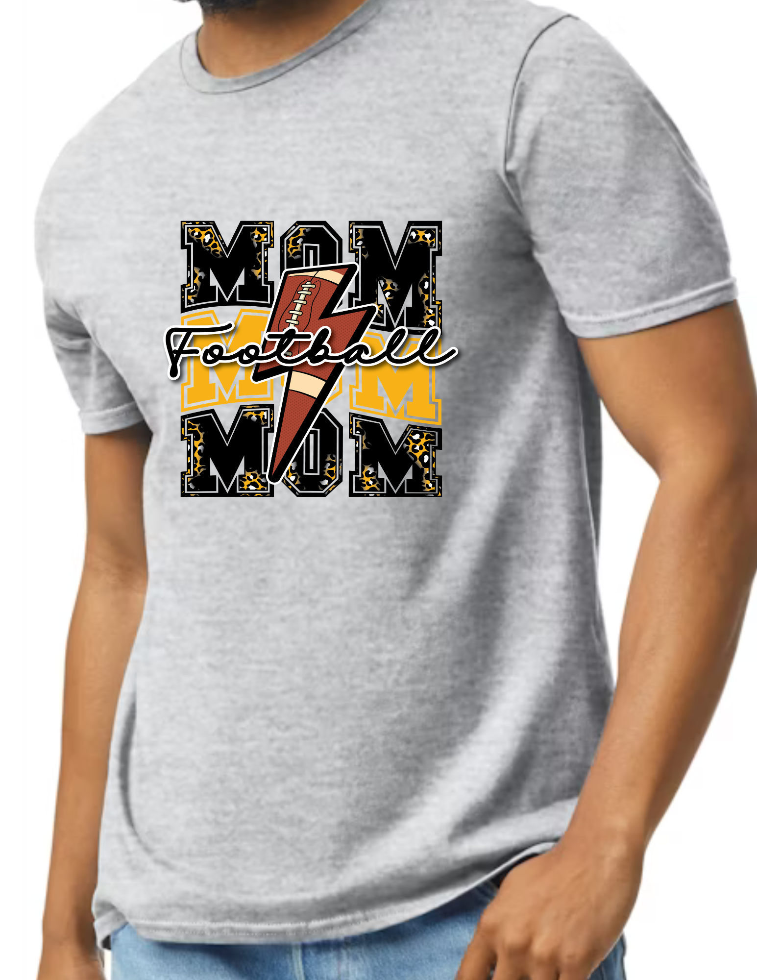 Football Mom Bolt Ball- Light Grey