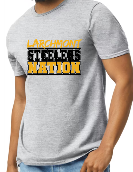 Larchmont Steeler Nation- Light Grey (CUSTOMIZED NAME ON BACK)
