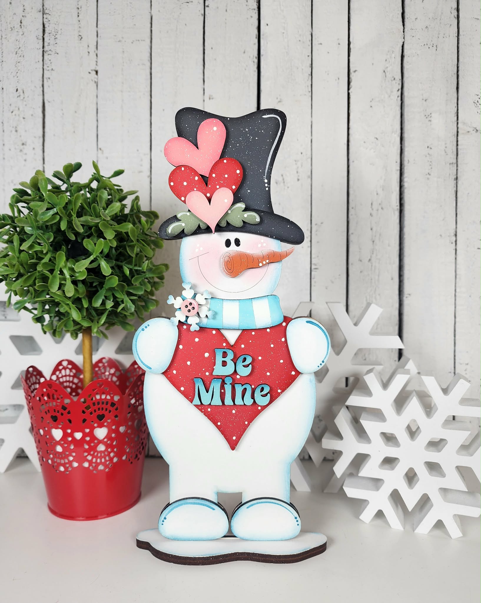 Valentine Snowman Be Mine Shelf Sitter- DIY Blank