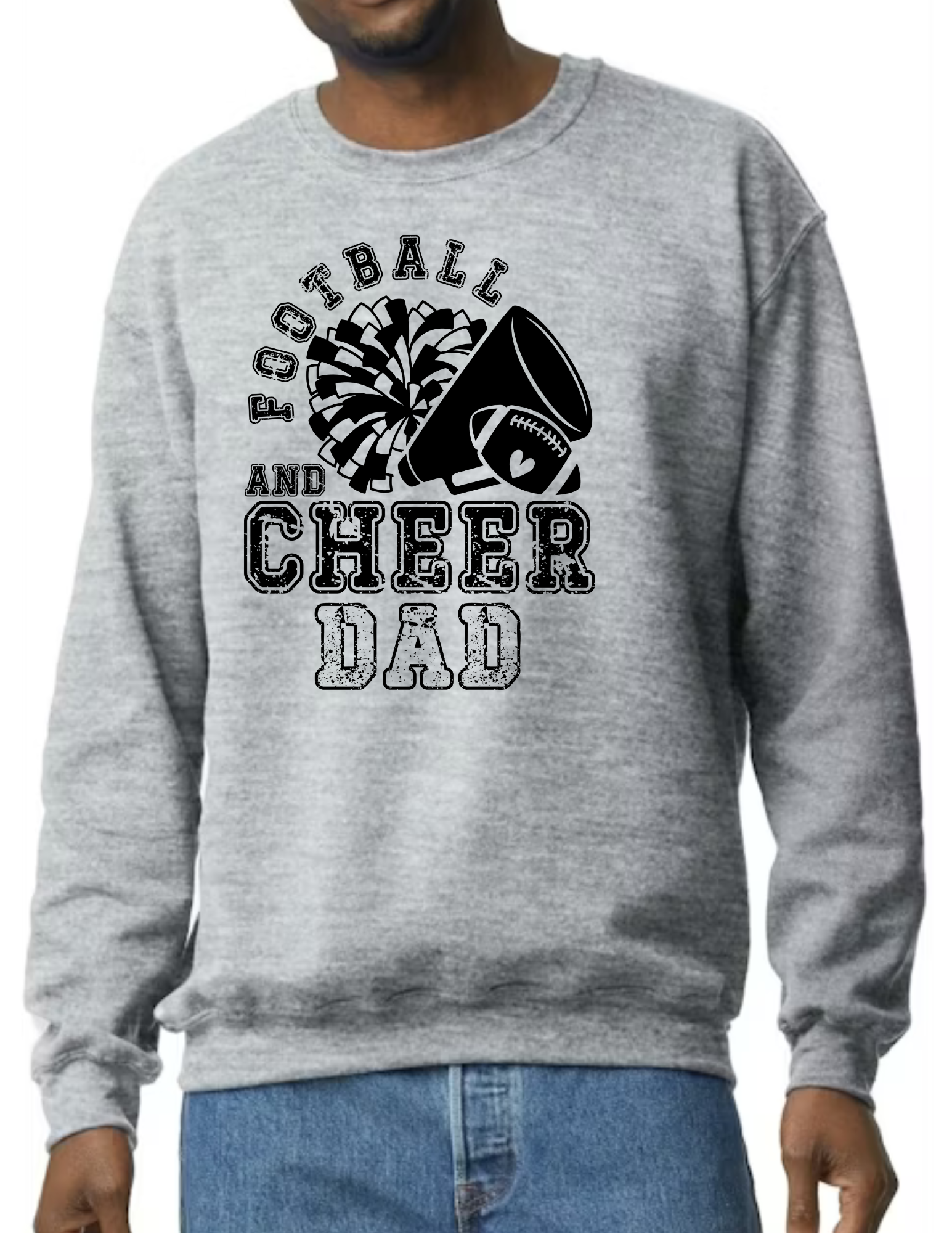Football & Cheer Dad Throwback,  Black- Light Grey (CUSTOMIZED NAME ON BACK)