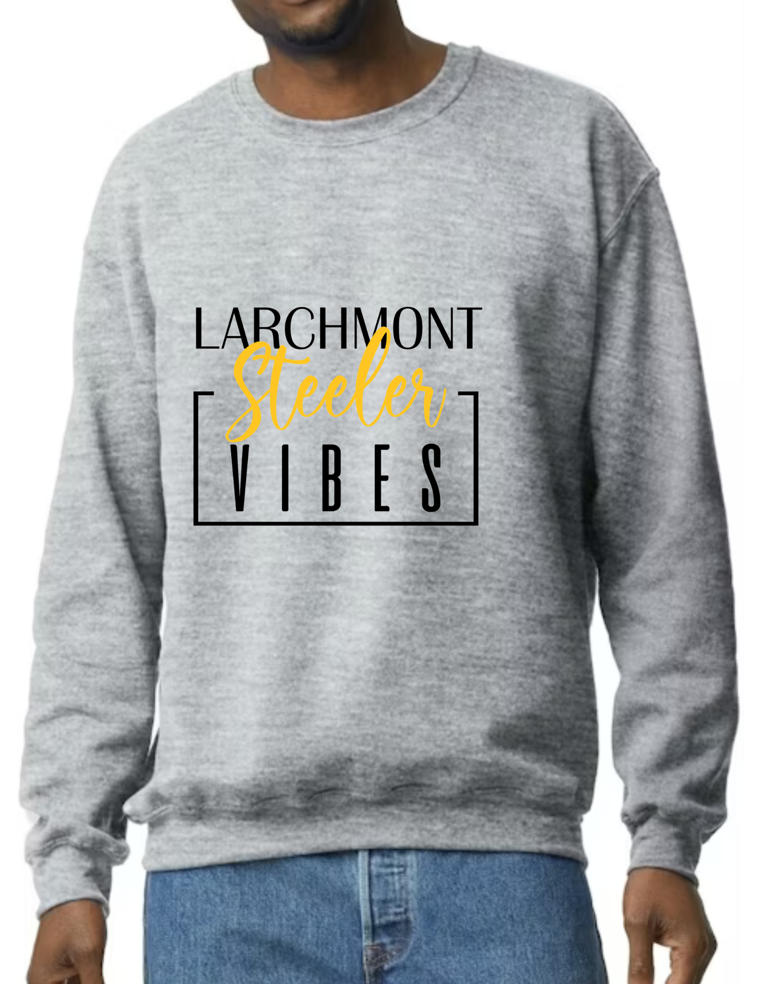 Larchmont Steelers Vibes- Light Grey (CUSTOMIZED NAME ON BACK)