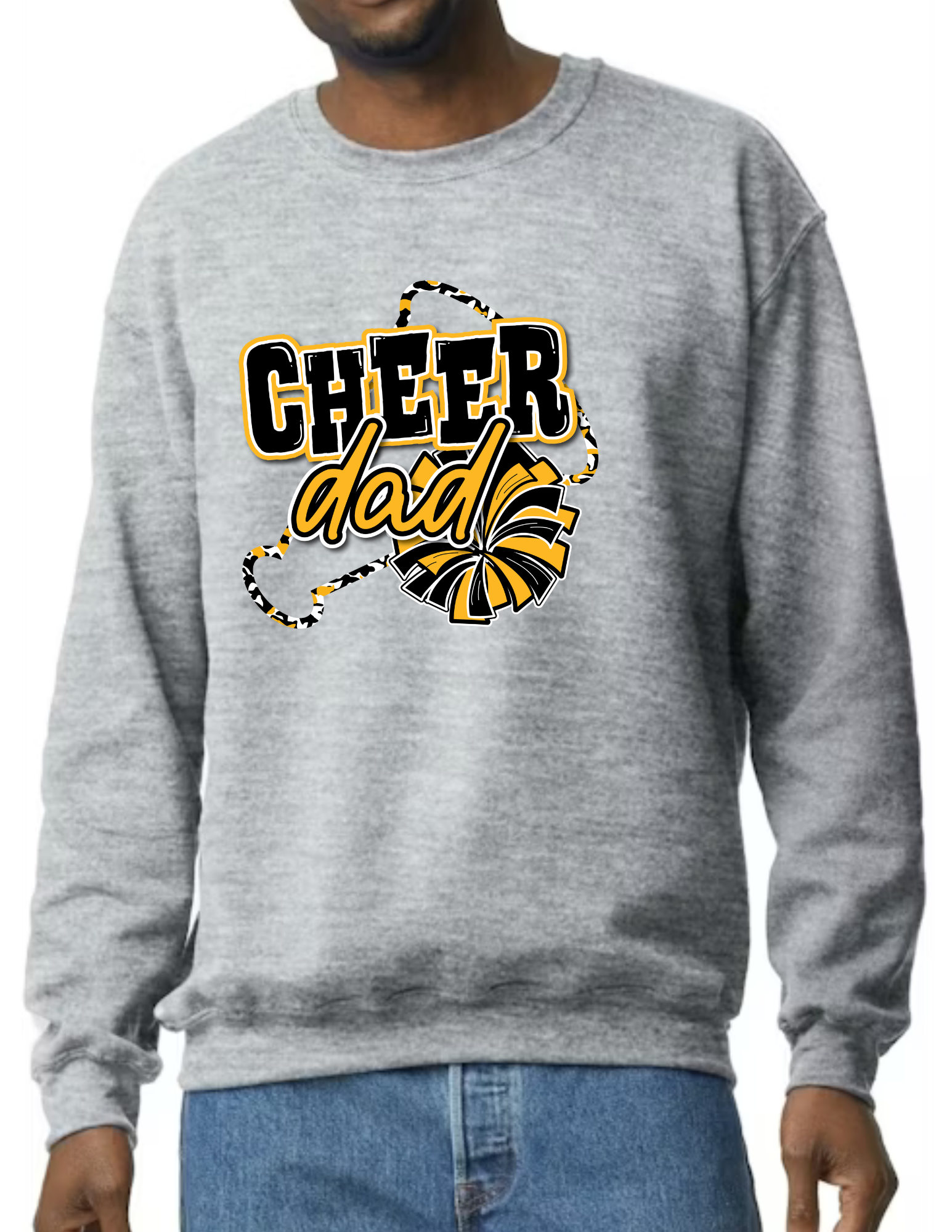 Cheer Dad Megaphone- Light Grey (CUSTOMIZED NAME ON BACK)