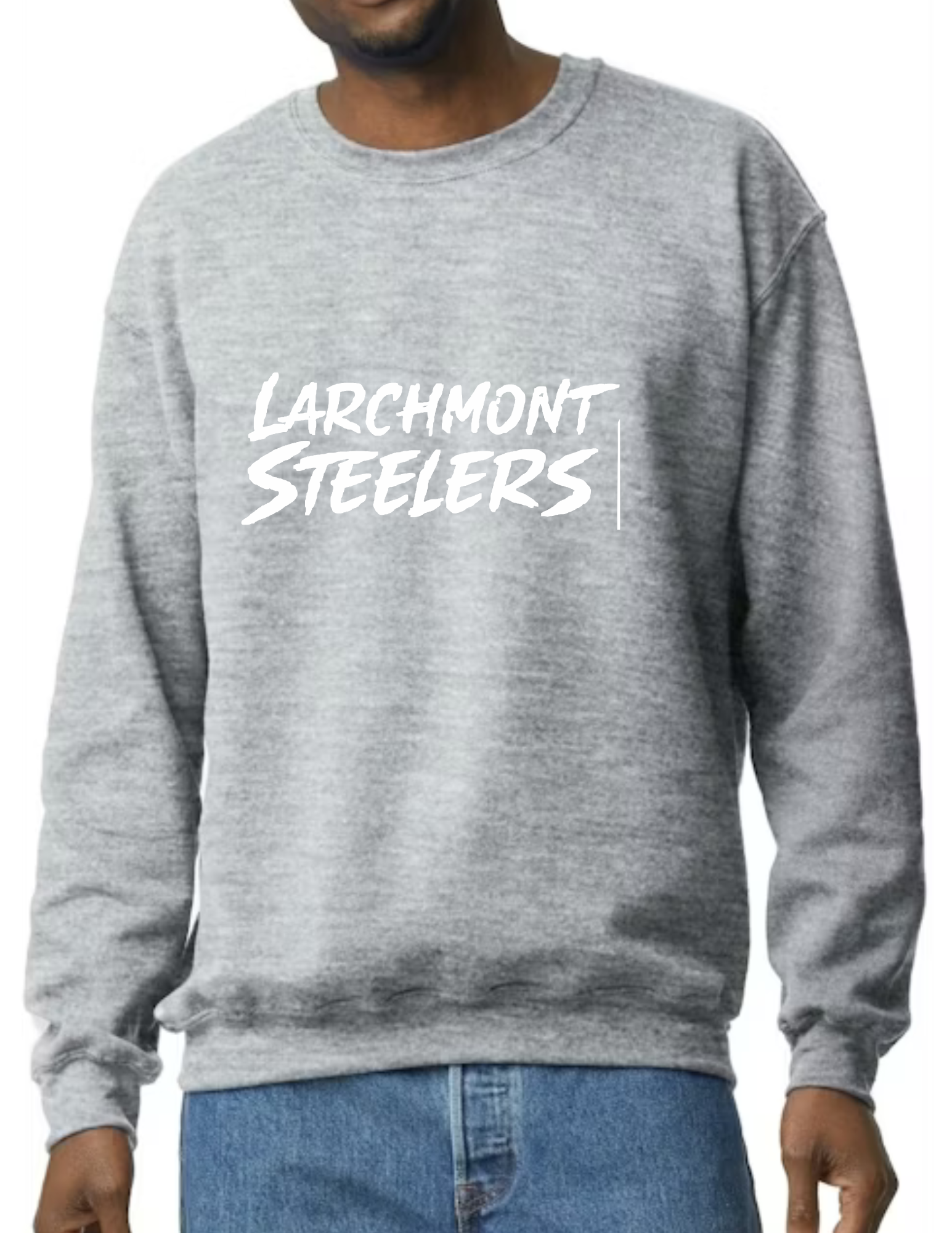 Larchmont Steelers White Font- Light Grey