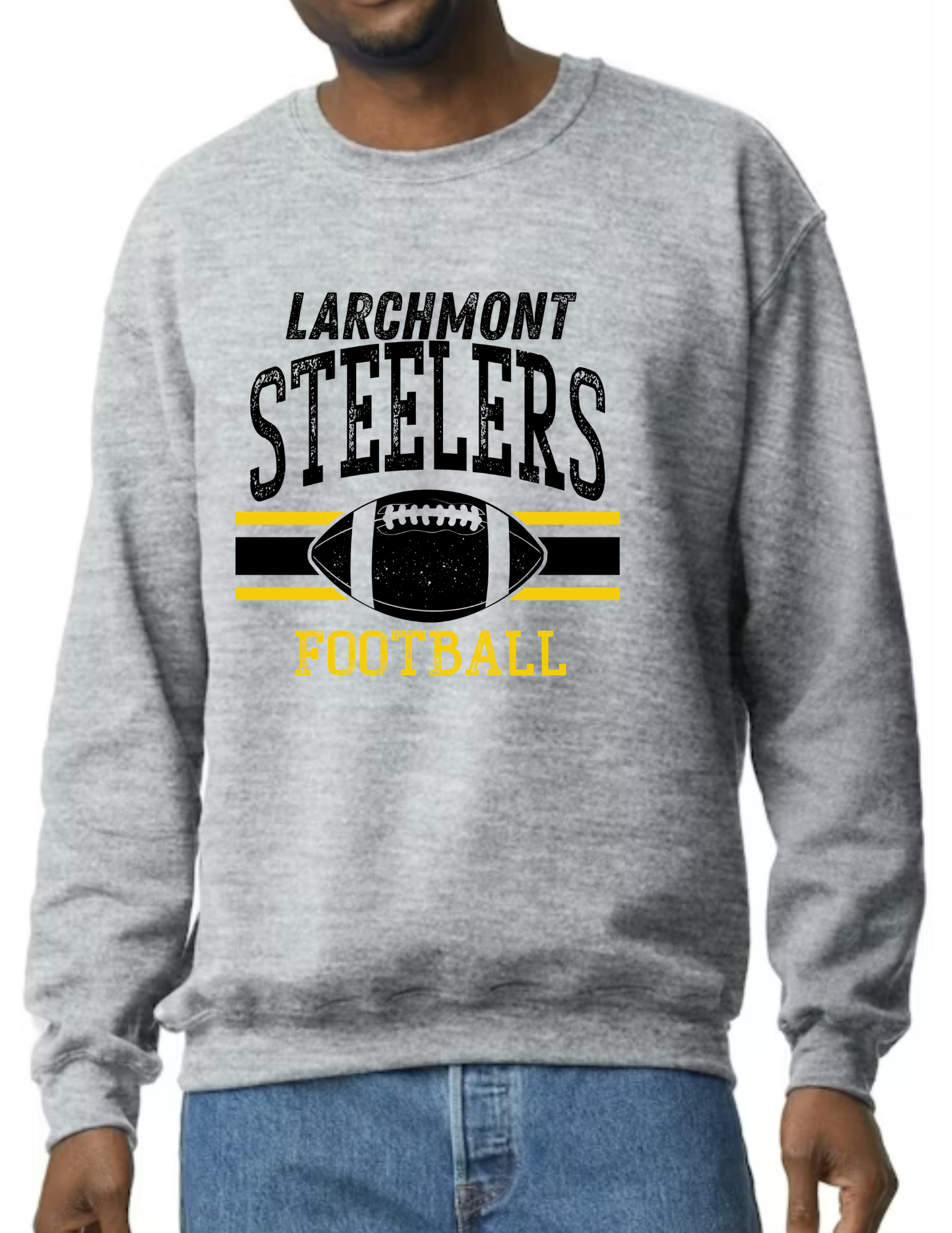 Larchmont Steelers Football- Light Grey