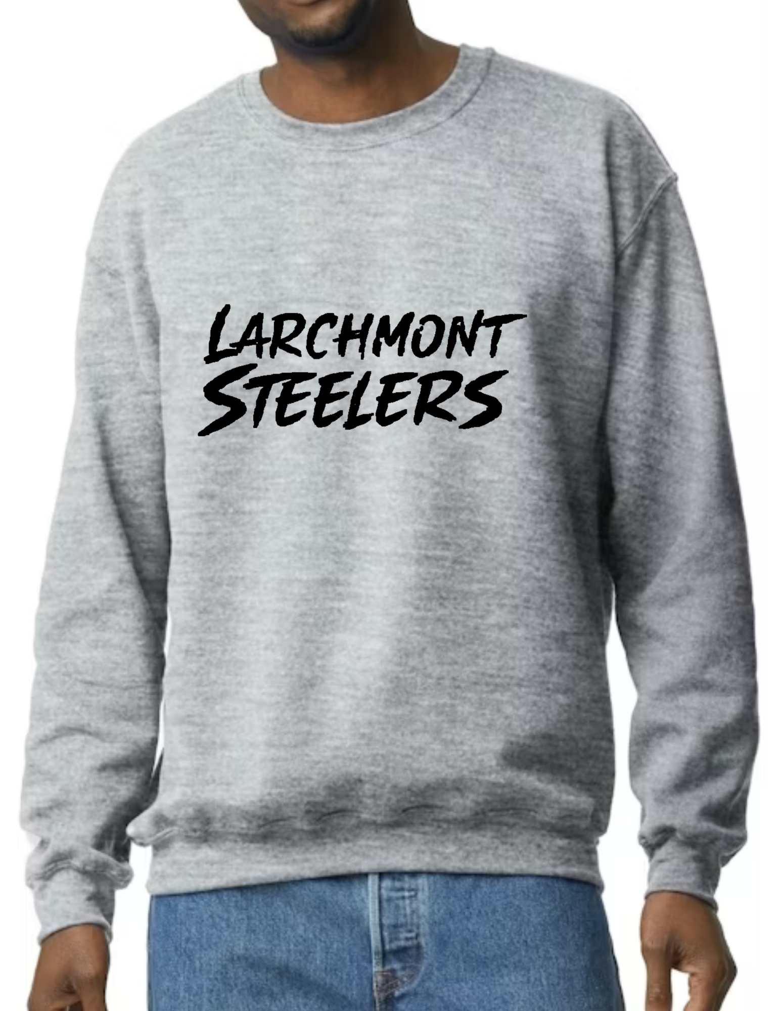 Larchmont Steelers Black Font- Light Grey