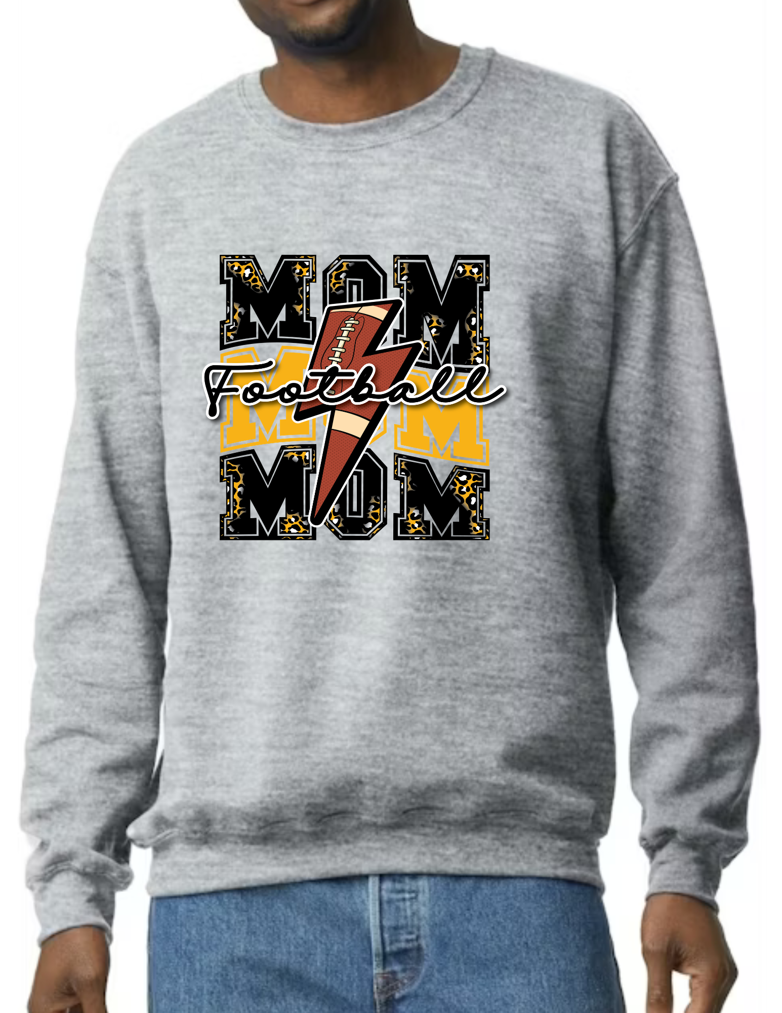 Football Mom Bolt Ball- Light Grey