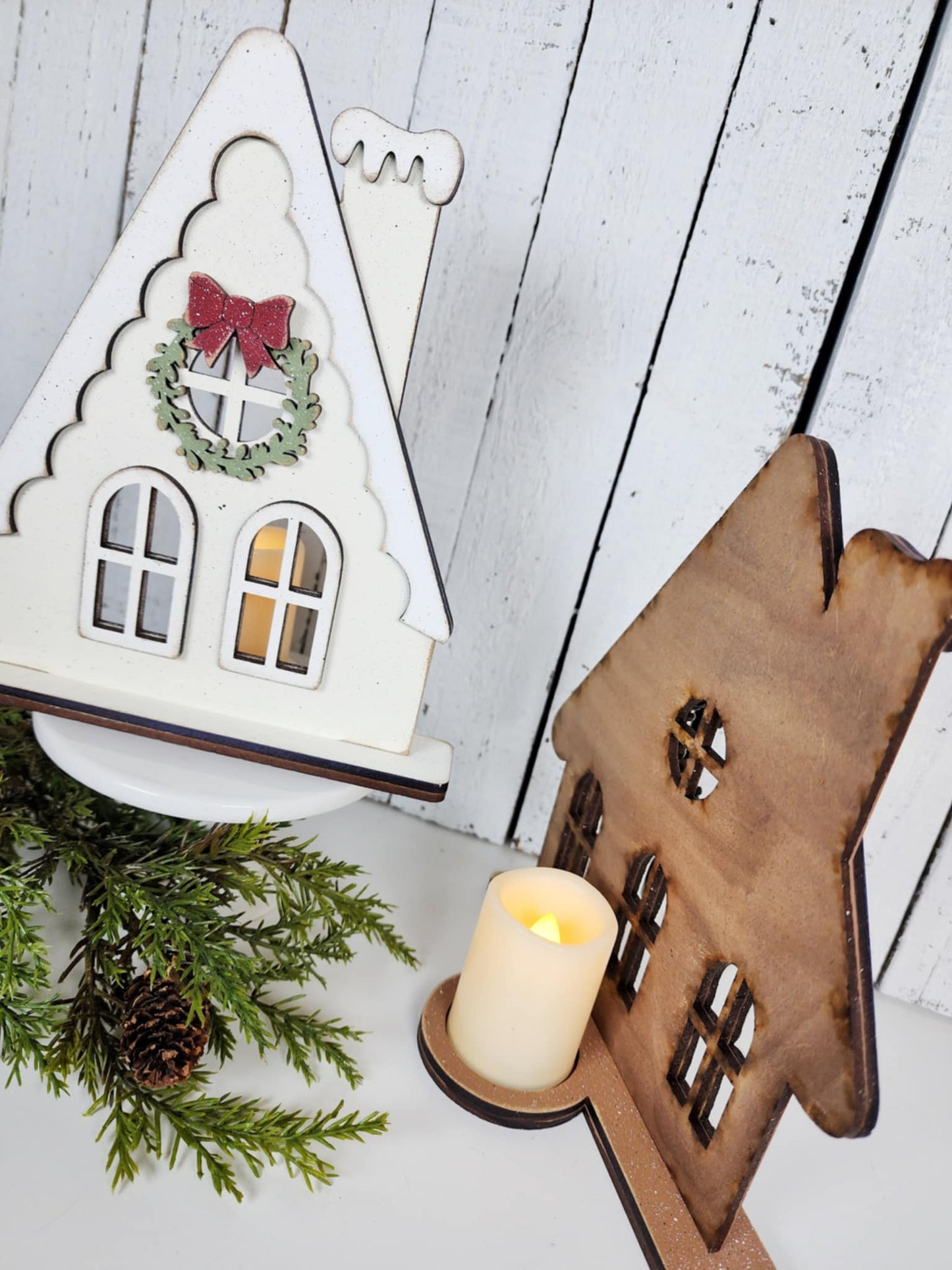 Victorian Gingerbread Christmas Tea Light Mantle Sitter