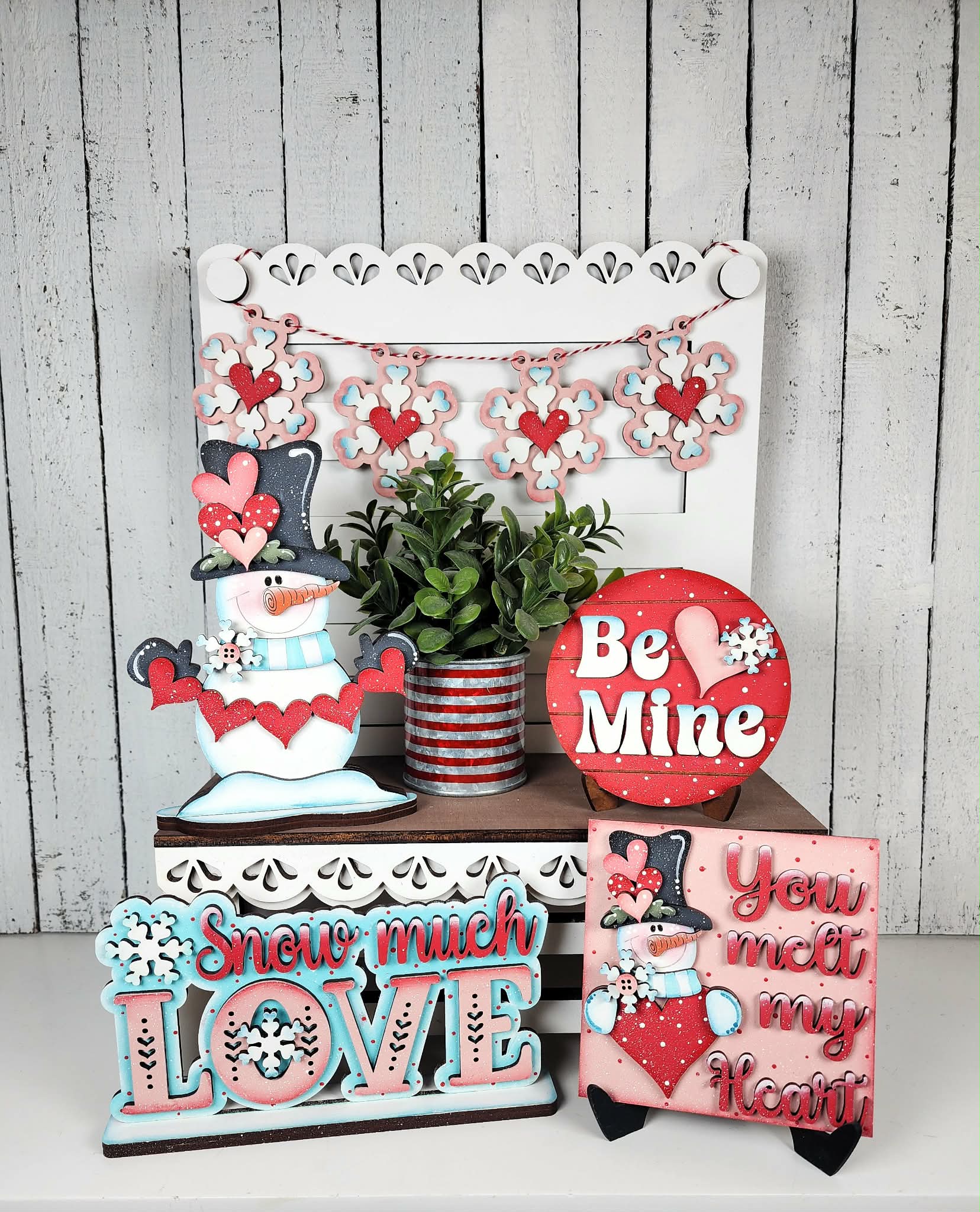 Snowman Valentine Decor Set