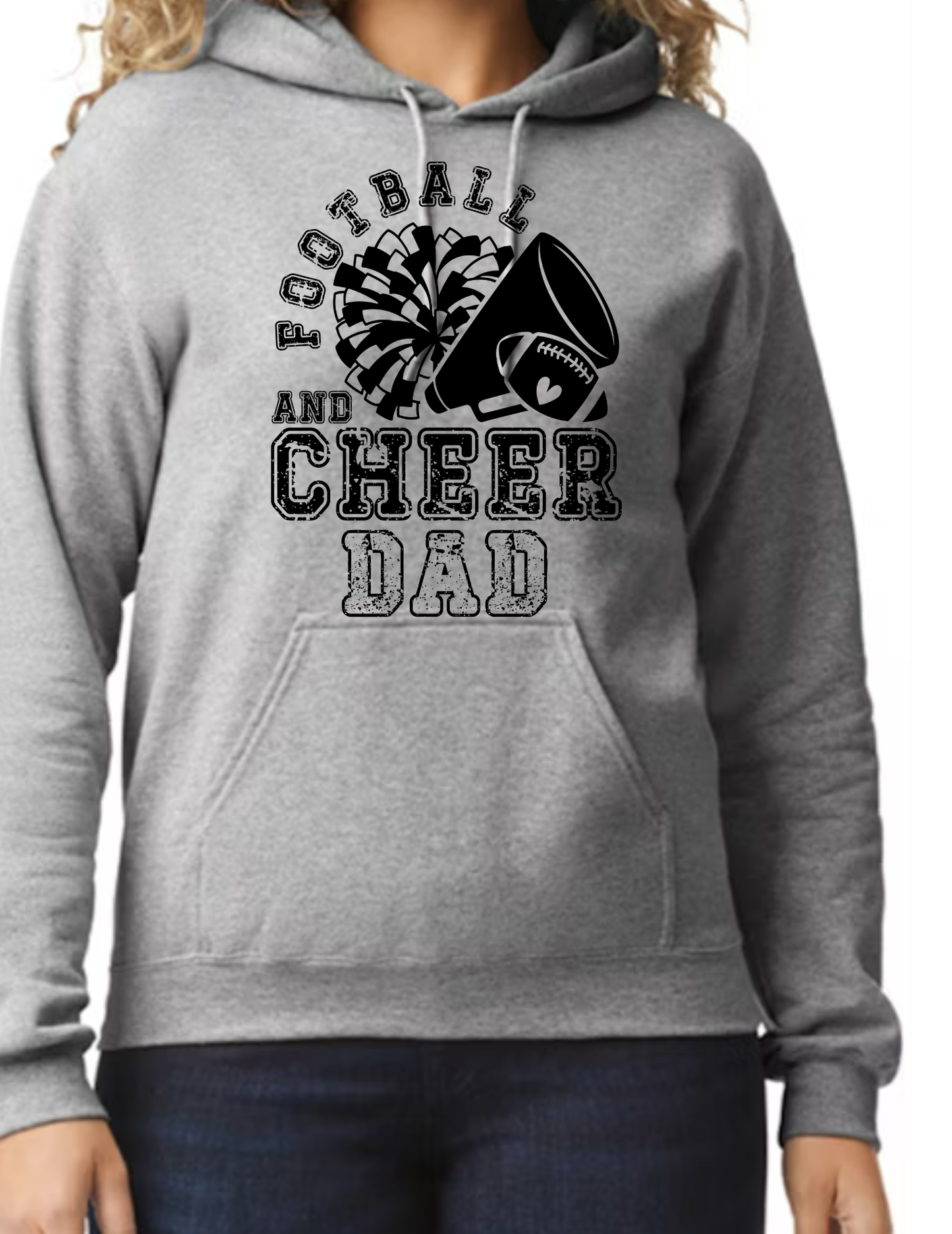 Football & Cheer Dad Throwback, Black- Light Grey