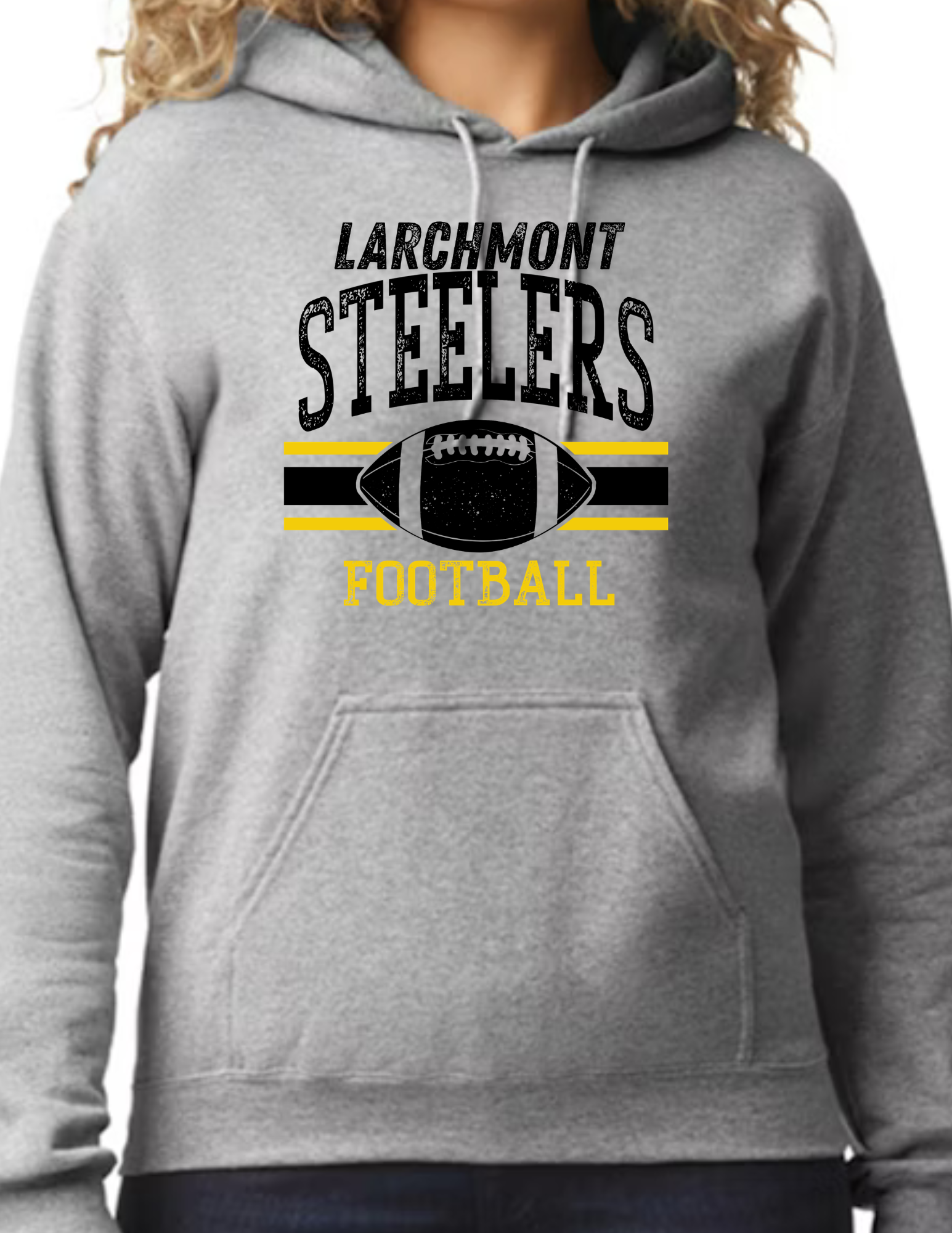 Larchmont Steelers Football- Light Grey