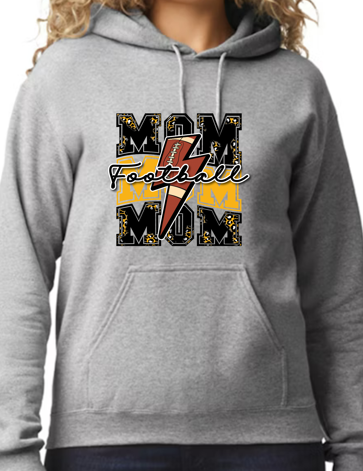 Football Mom Bolt Ball- Light Grey